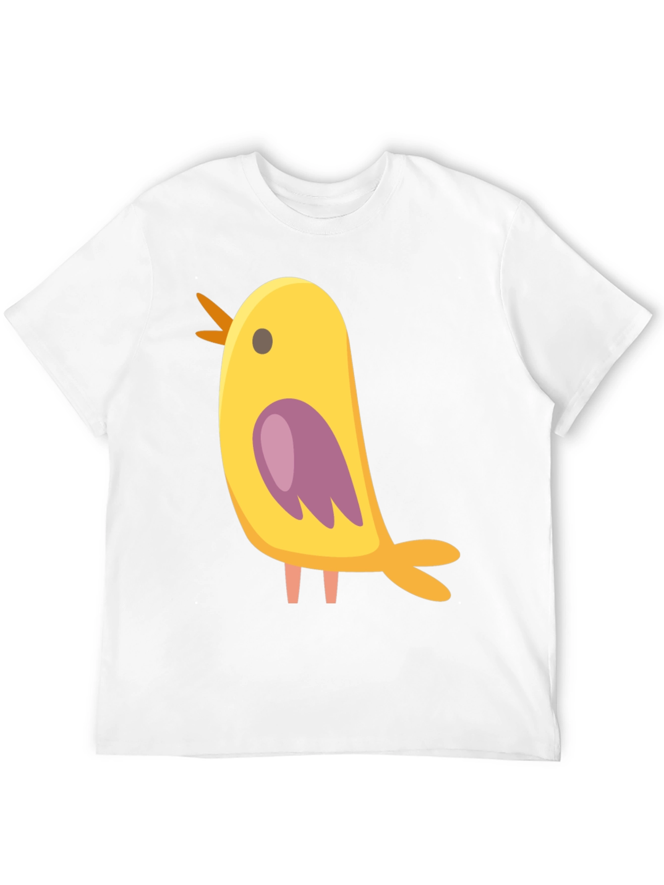 Cute Bird Graphic Tee - Black Cotton Blend