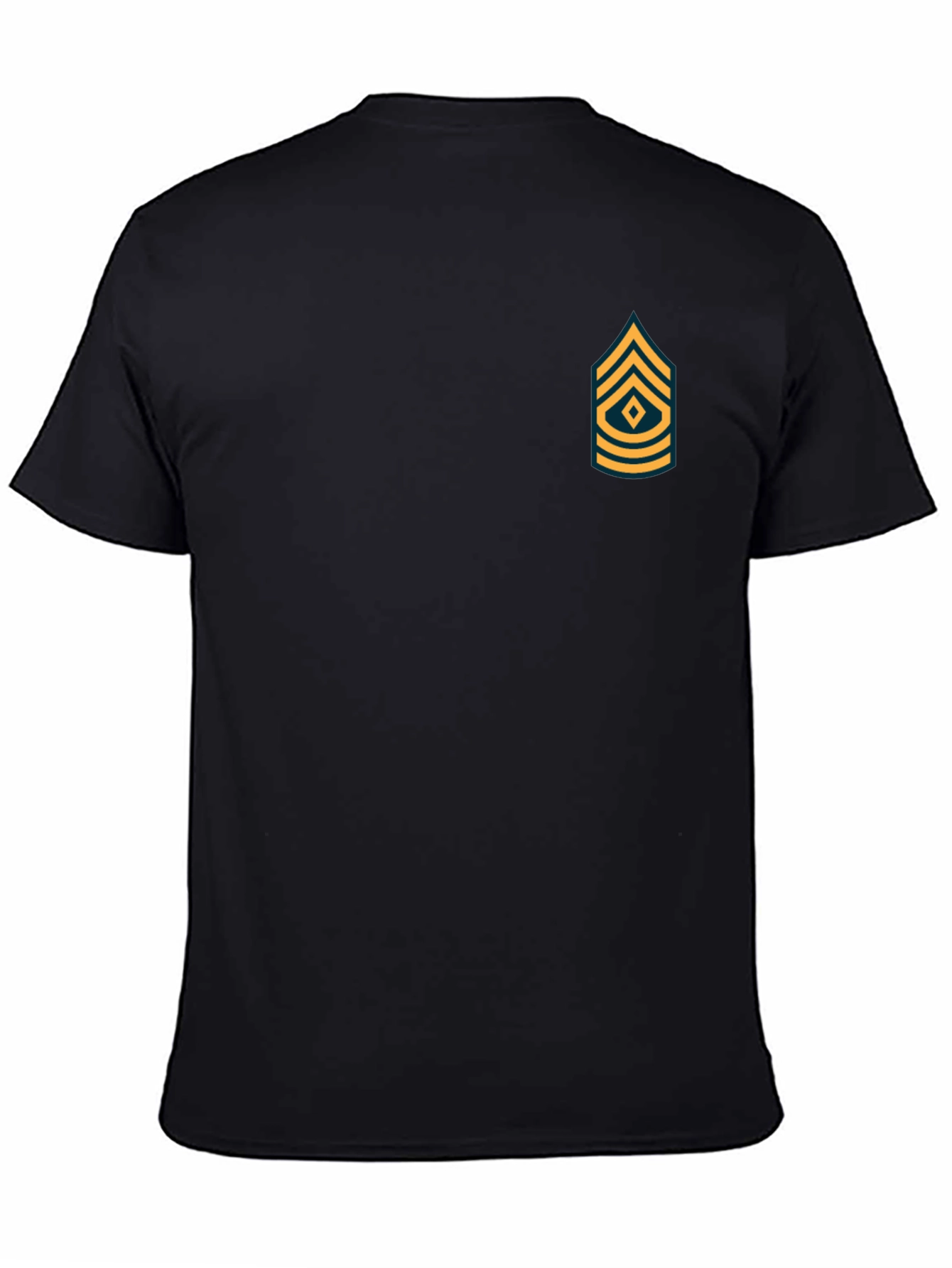 Military Rank Graphic Tee - Black Cotton