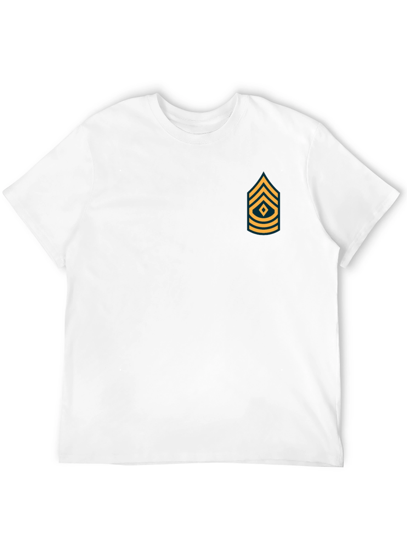 Military Rank Graphic Tee - Black Cotton