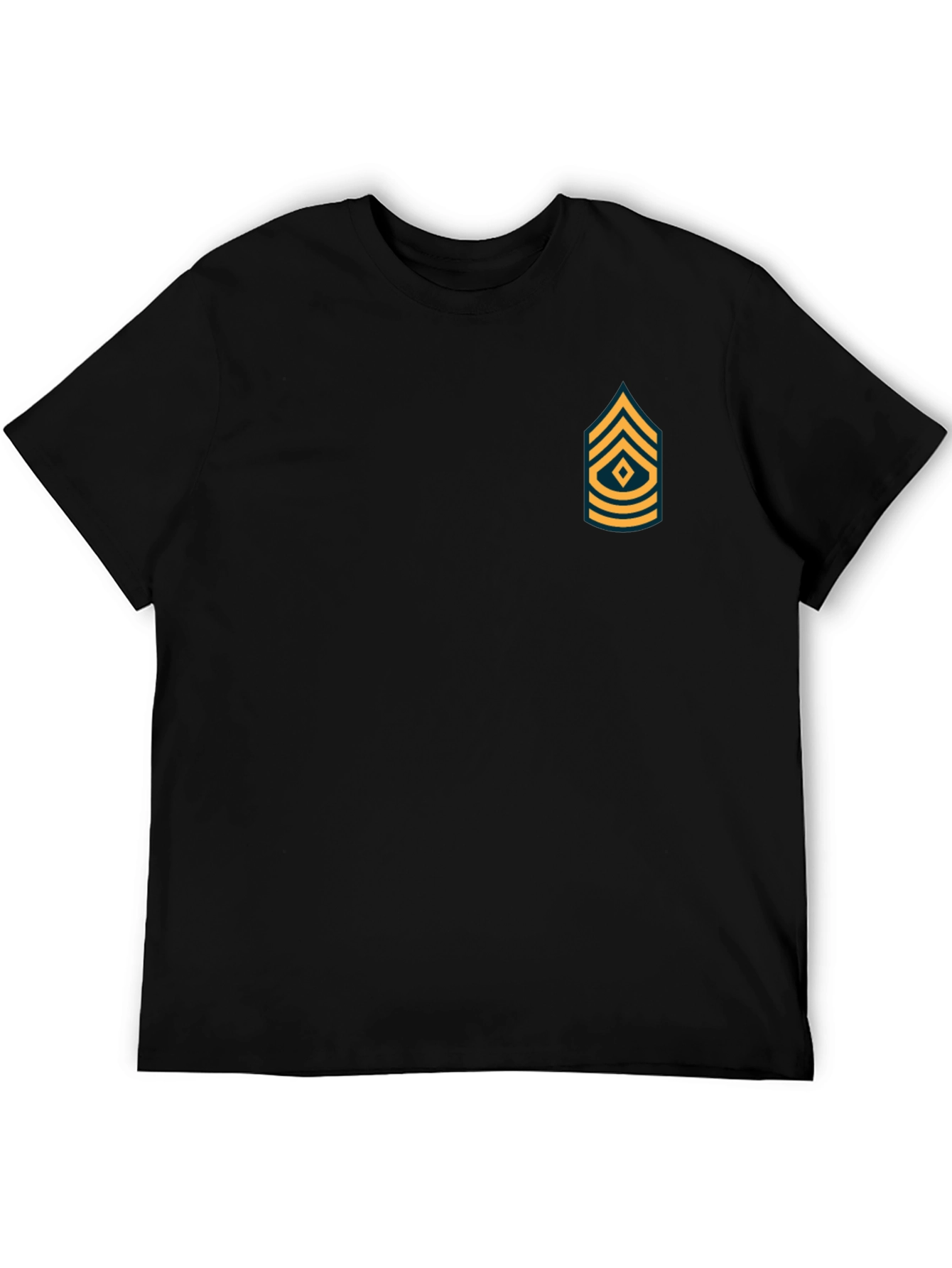 Military Rank Graphic Tee - Black Cotton