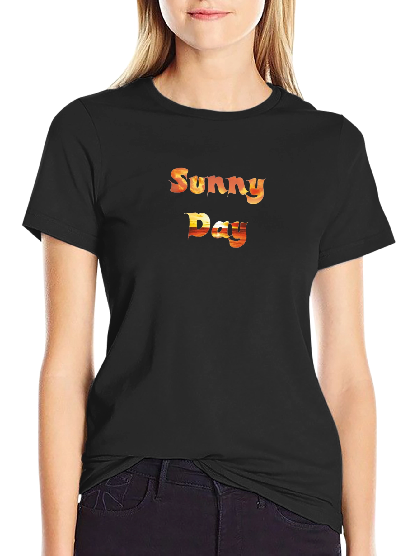 Sunny Day Graphic Black T-Shirt