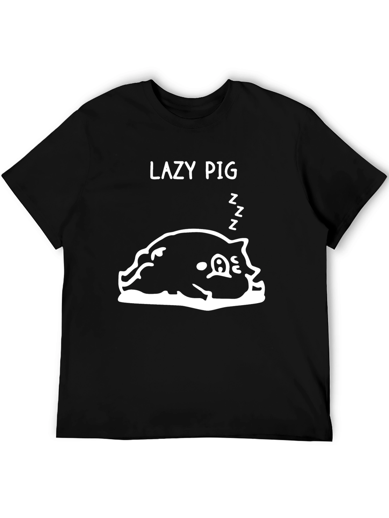 Lazy Pig Graphic T-Shirt - Black Cotton Tee