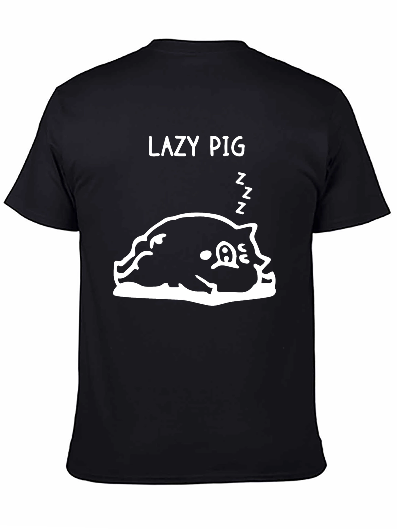 Lazy Pig Graphic T-Shirt - Black Cotton Tee