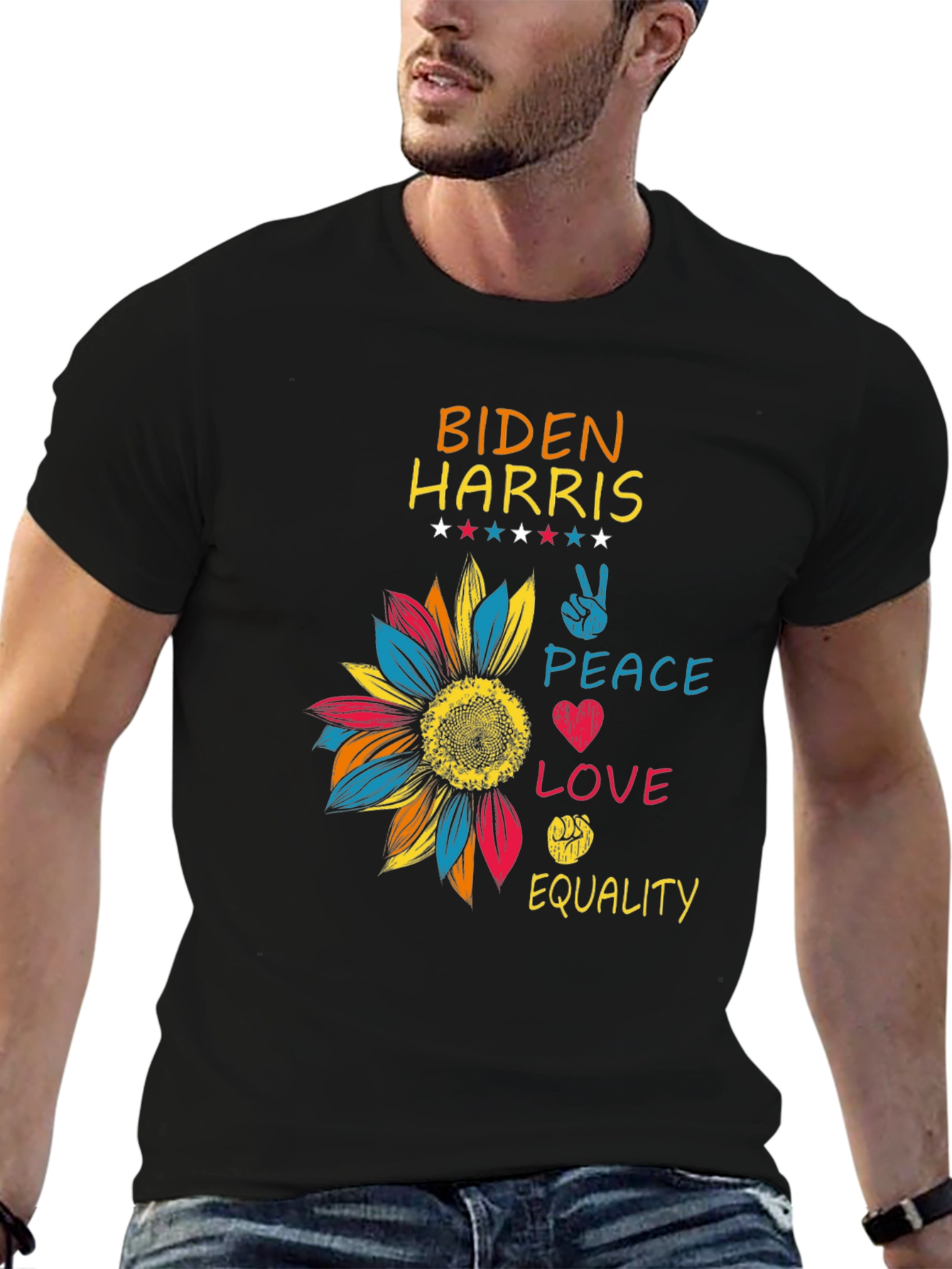 Biden Harris Peace Love Equality T-Shirt