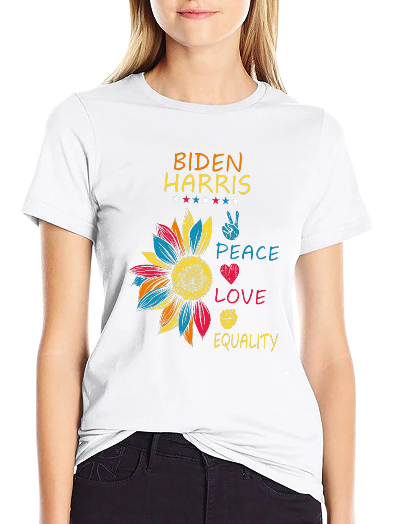 Biden Harris Peace Love Equality T-Shirt