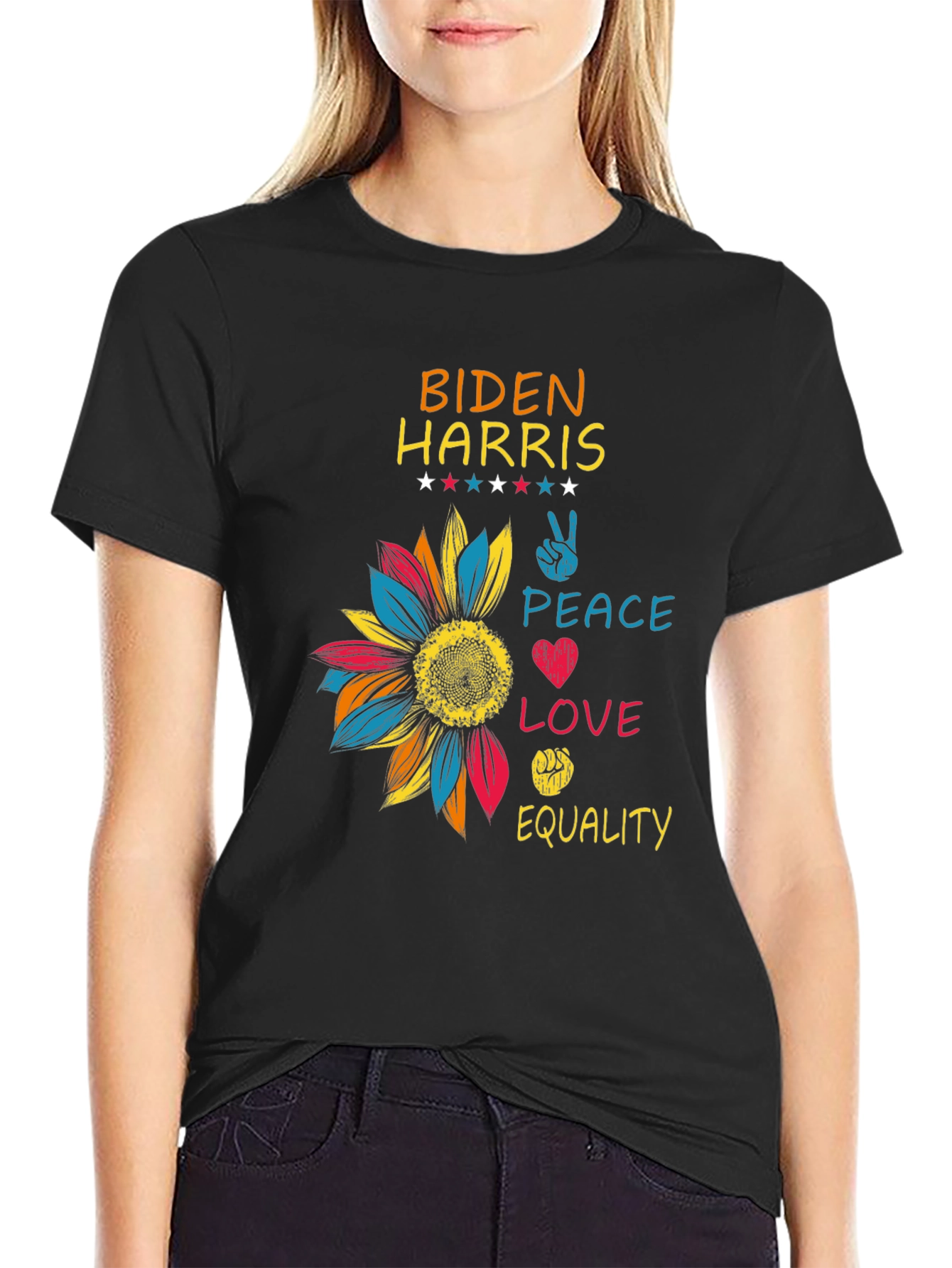 Biden Harris Peace Love Equality T-Shirt