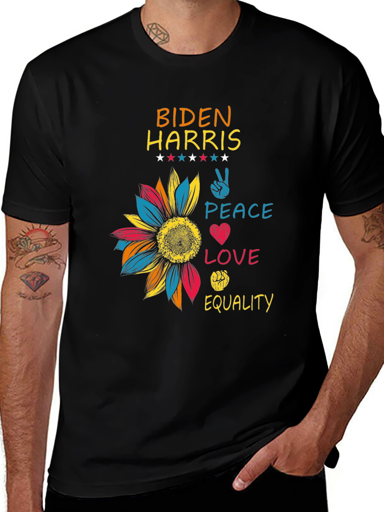 Biden Harris Peace Love Equality T-Shirt