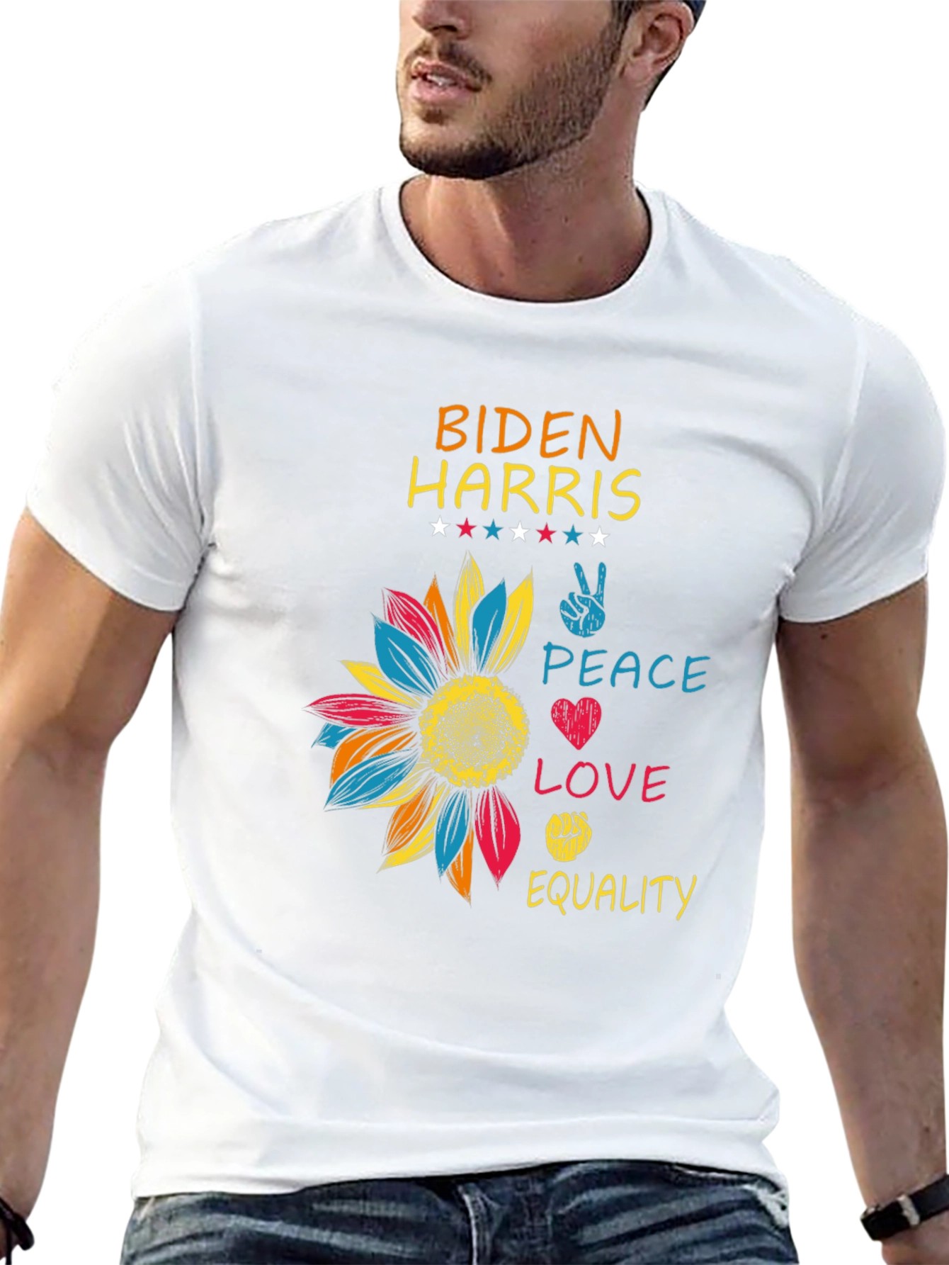 Biden Harris Peace Love Equality T-Shirt