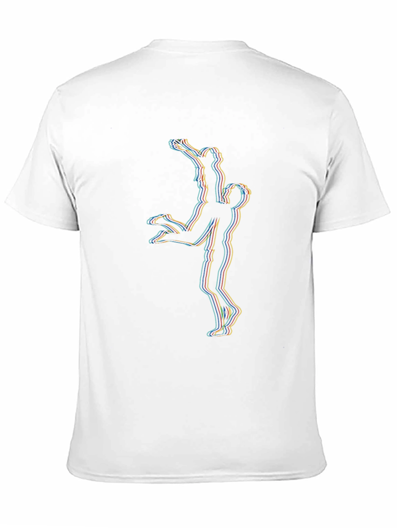 Abstract Couple Lift Graphic Black T-Shirt