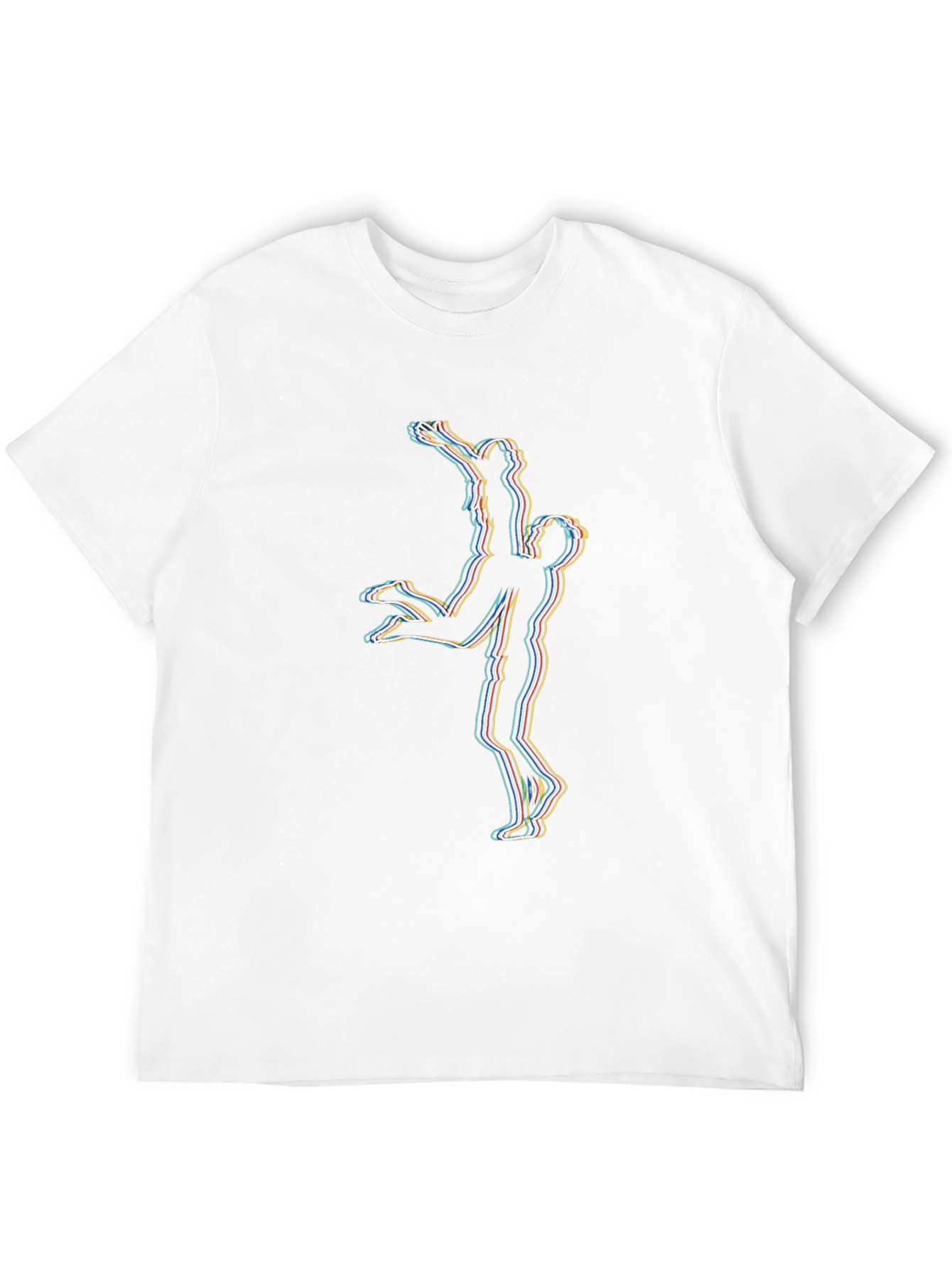 Abstract Couple Lift Graphic Black T-Shirt