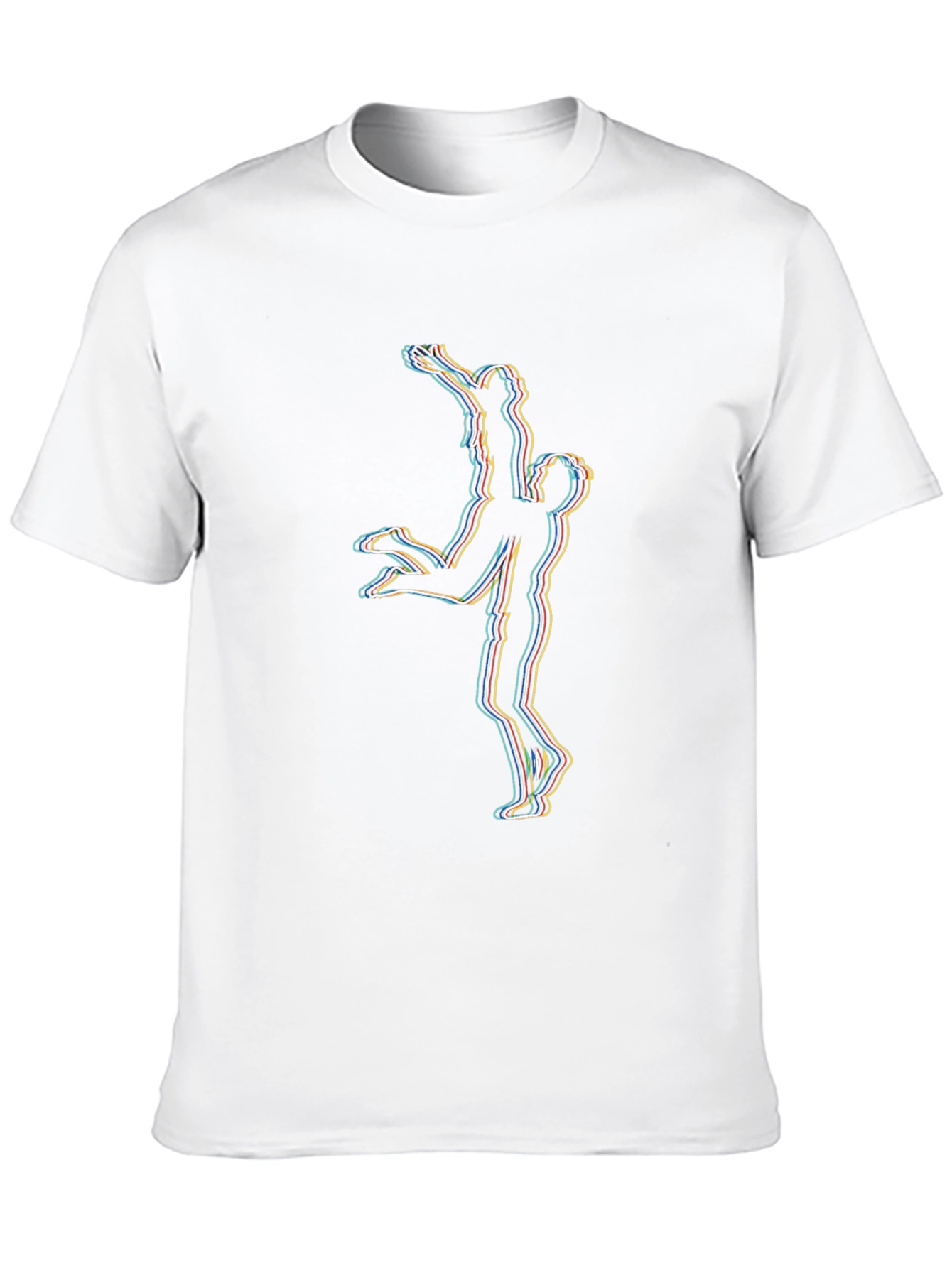 Abstract Couple Lift Graphic Black T-Shirt