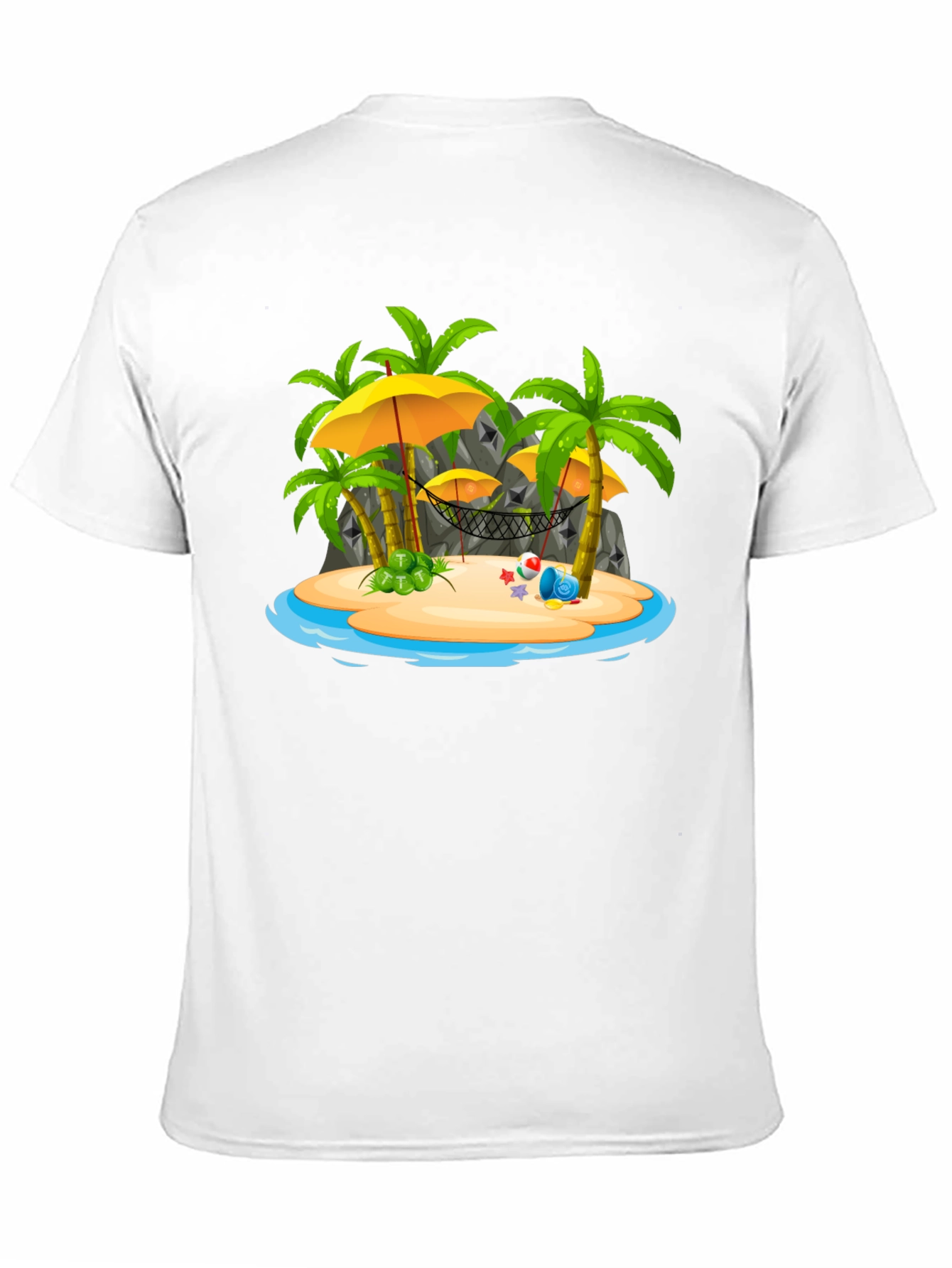 Tropical Island Graphic Tee - Black T-Shirt
