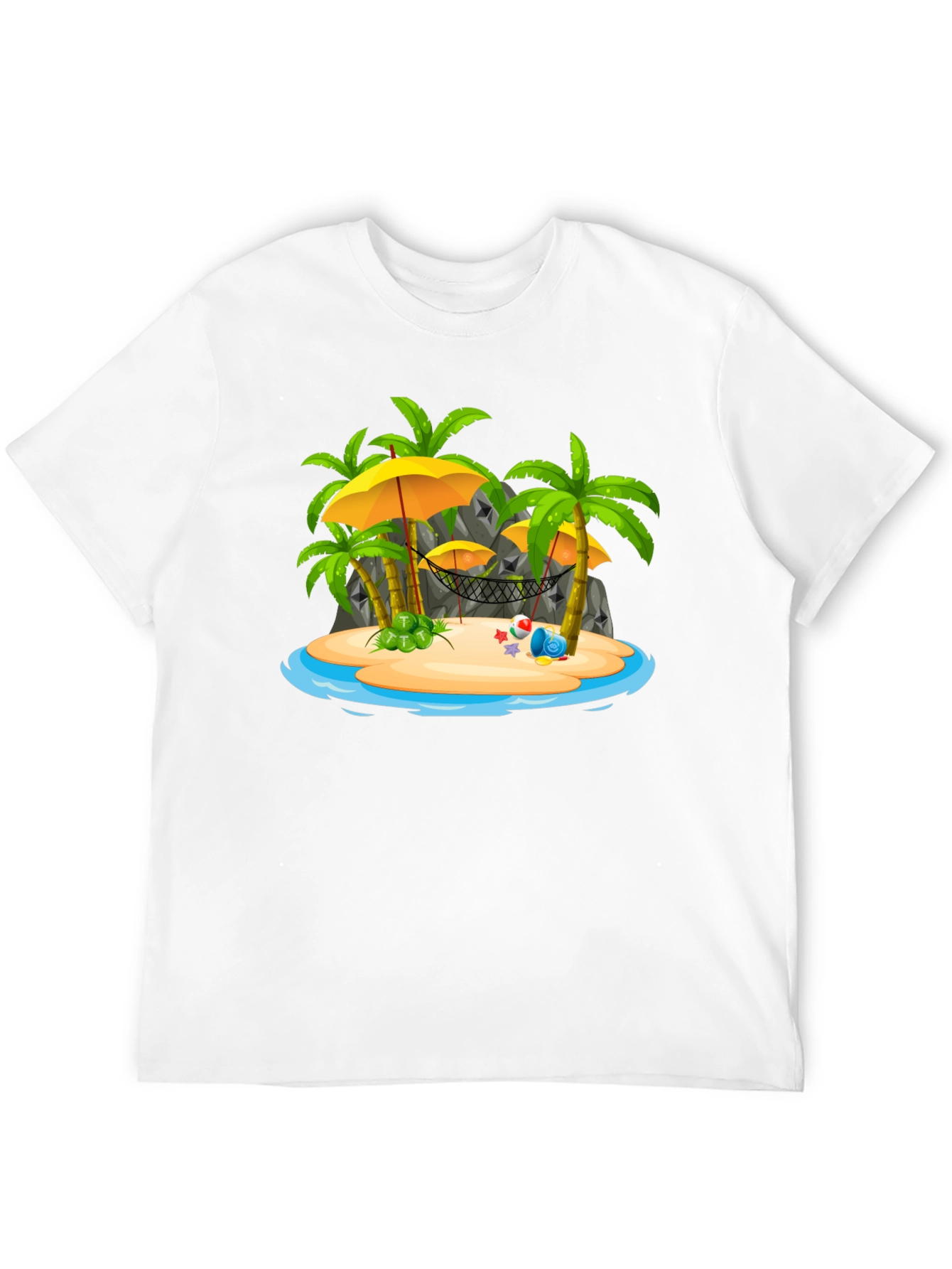 Tropical Island Graphic Tee - Black T-Shirt