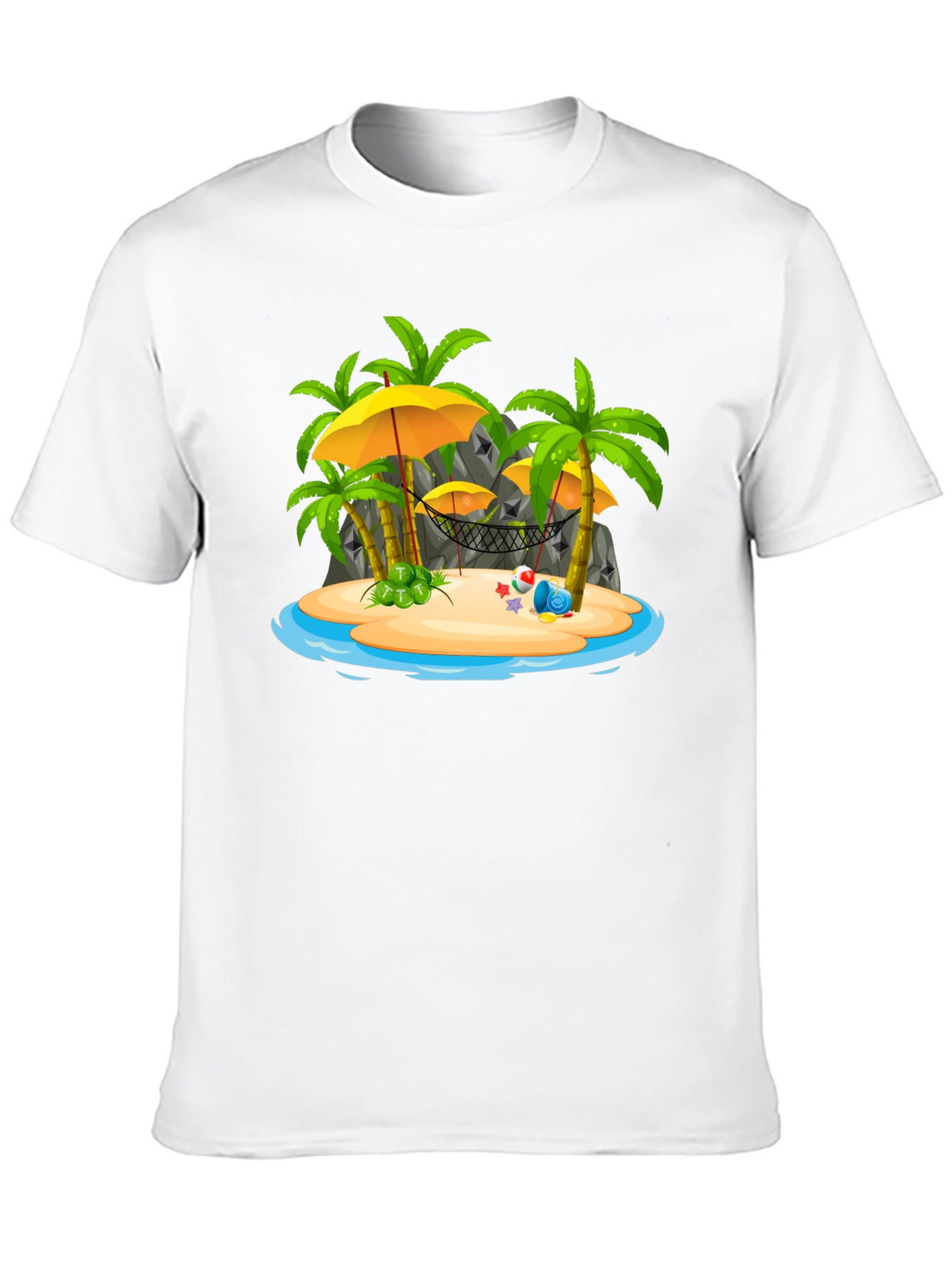 Tropical Island Graphic Tee - Black T-Shirt