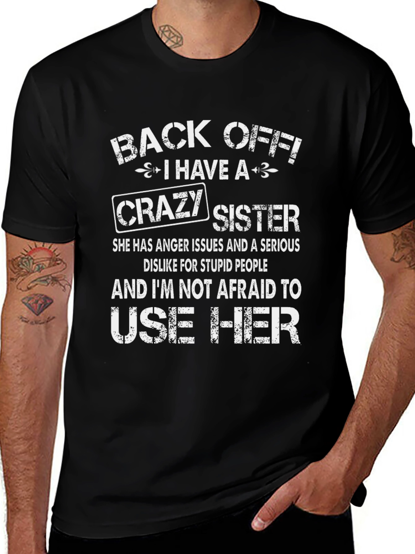 Back Off Crazy Sister Graphic Novelty T-Shirt