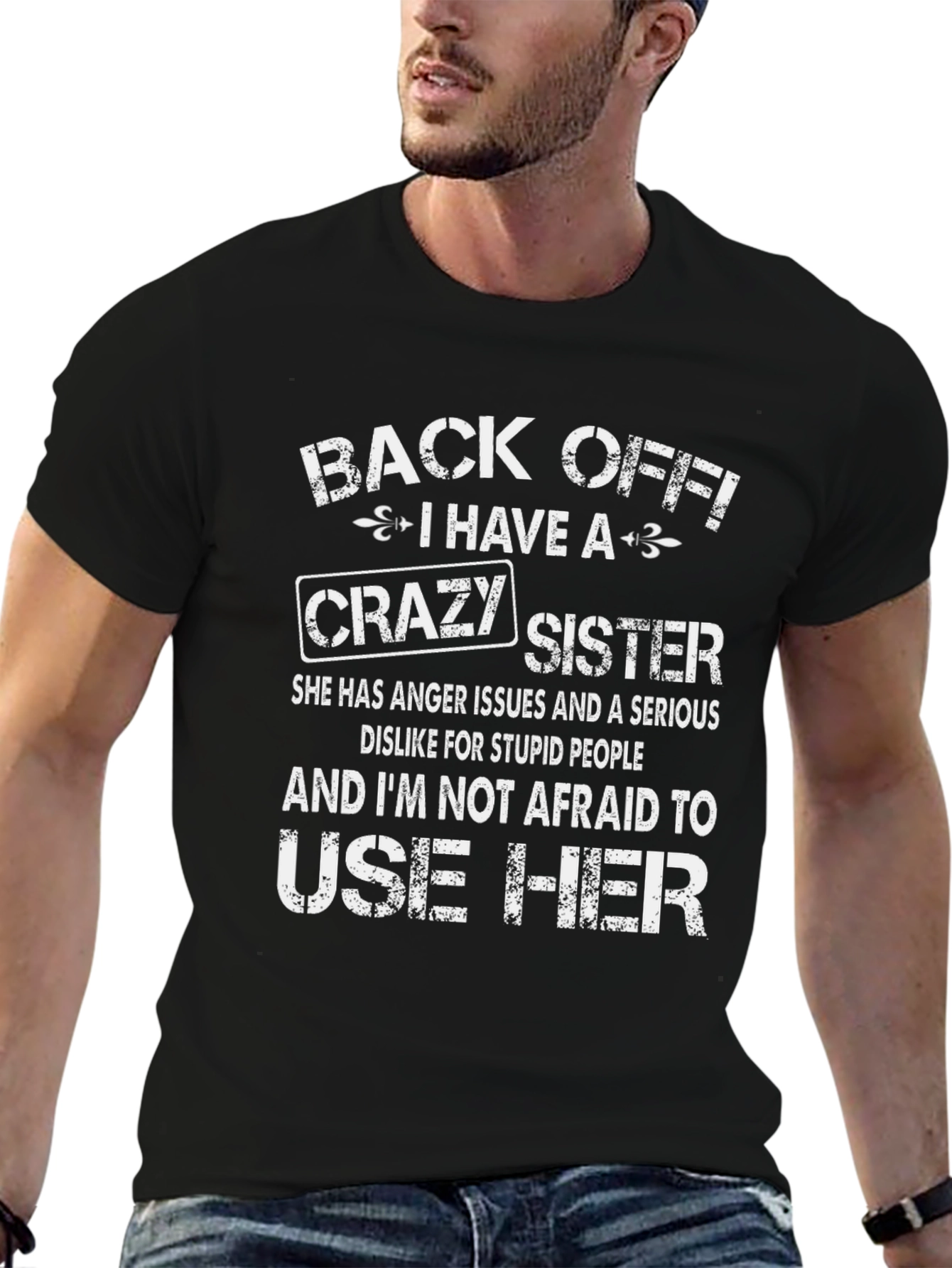 Back Off Crazy Sister Graphic Novelty T-Shirt