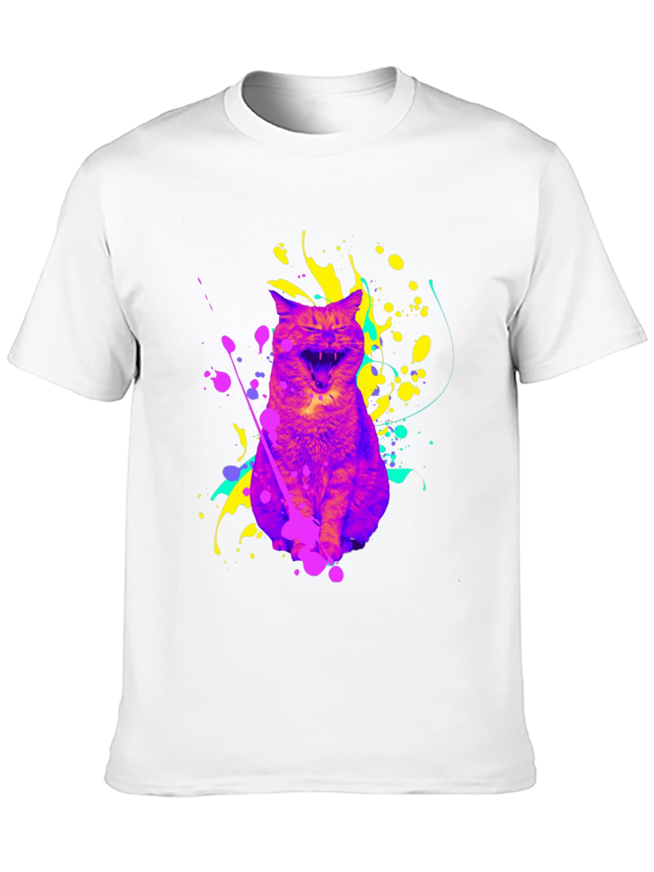 Colorful Cat Graphic T-Shirt