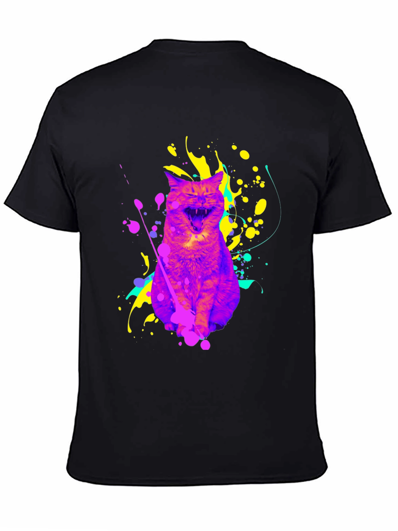 Colorful Cat Graphic T-Shirt