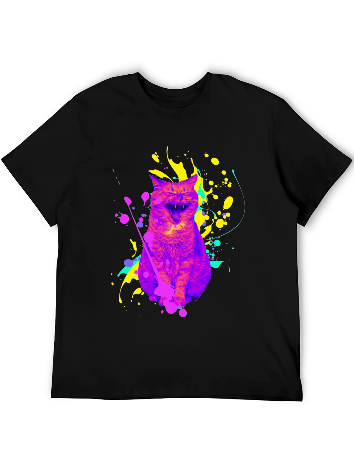 Colorful Cat Graphic T-Shirt