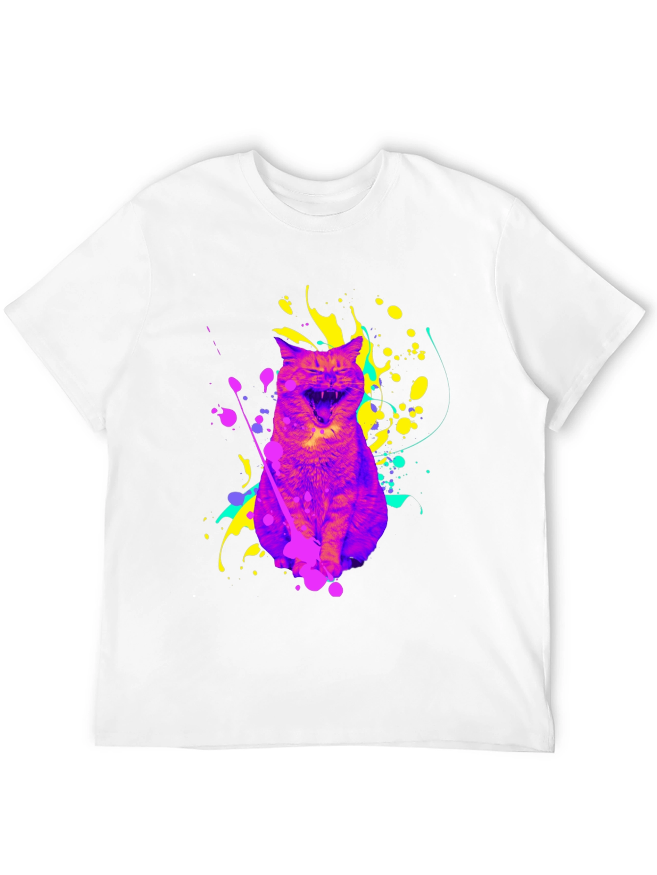 Colorful Cat Graphic T-Shirt