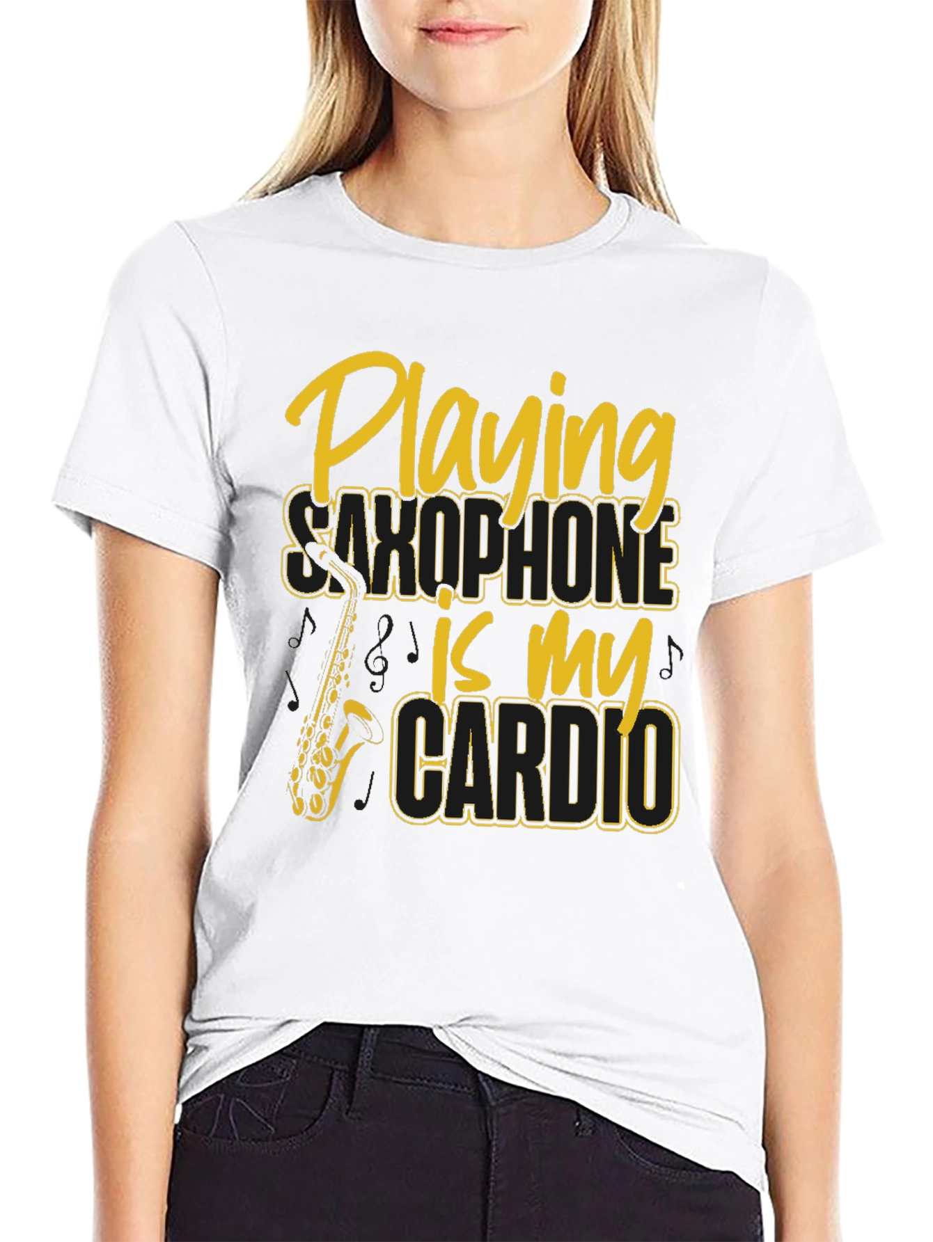 Saxophone Cardio Graphic T-Shirt - Musician Tee