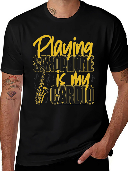Saxophone Cardio Graphic T-Shirt - Musician Tee