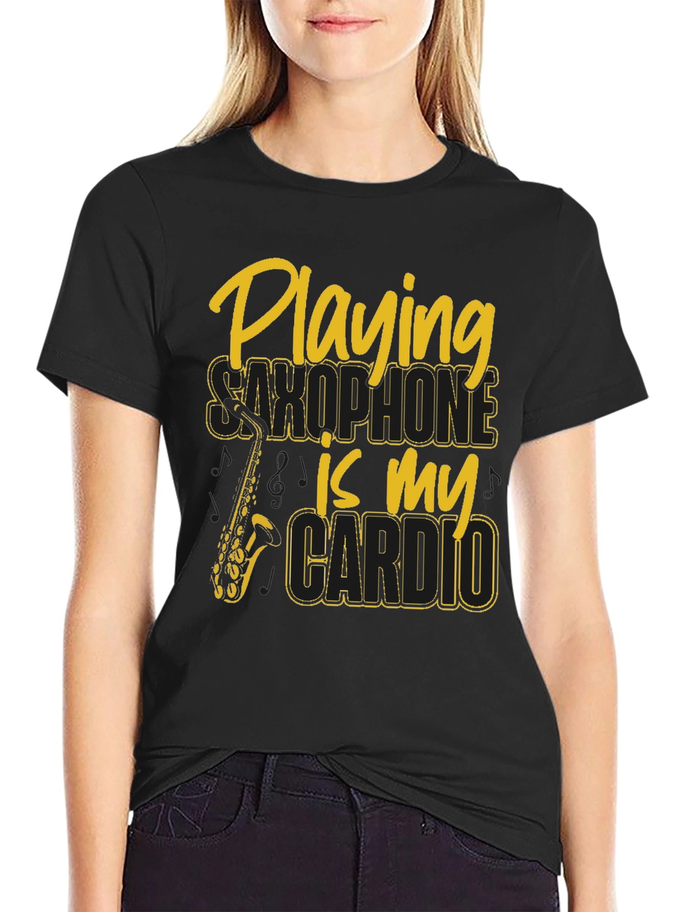 Saxophone Cardio Graphic T-Shirt - Musician Tee