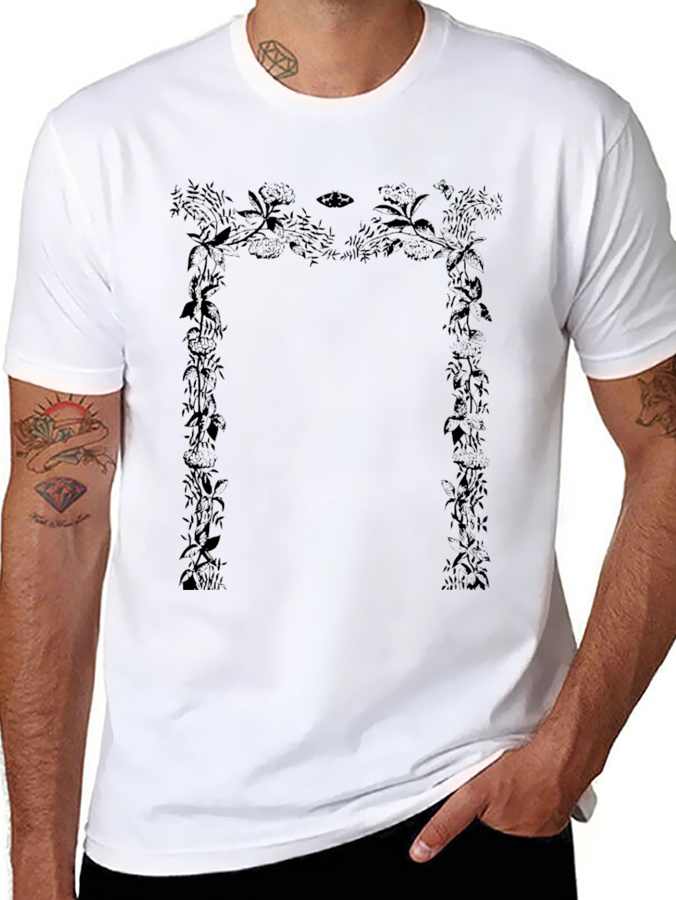 Botanical Portal Black T-Shirt