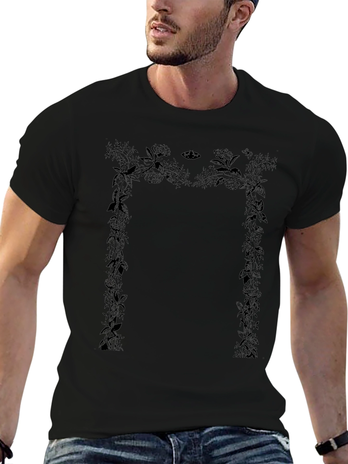 Botanical Portal Black T-Shirt