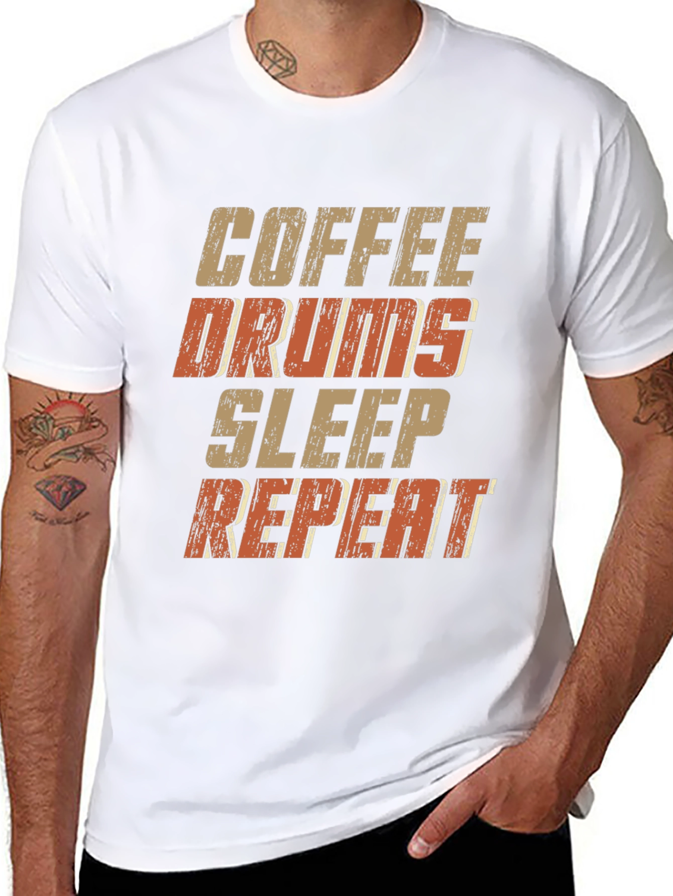 Coffee Drums Sleep Repeat Graphic Tee