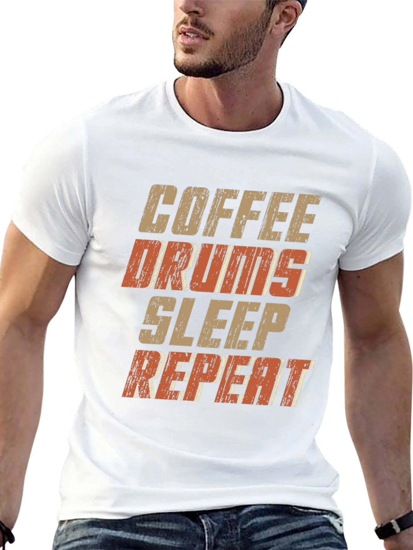 Coffee Drums Sleep Repeat Graphic Tee