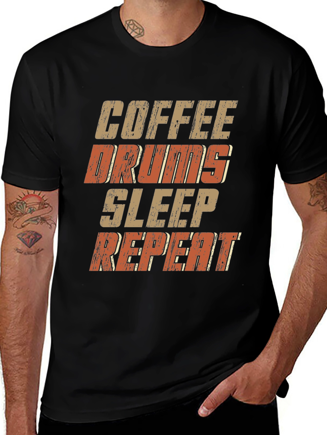 Coffee Drums Sleep Repeat Graphic Tee