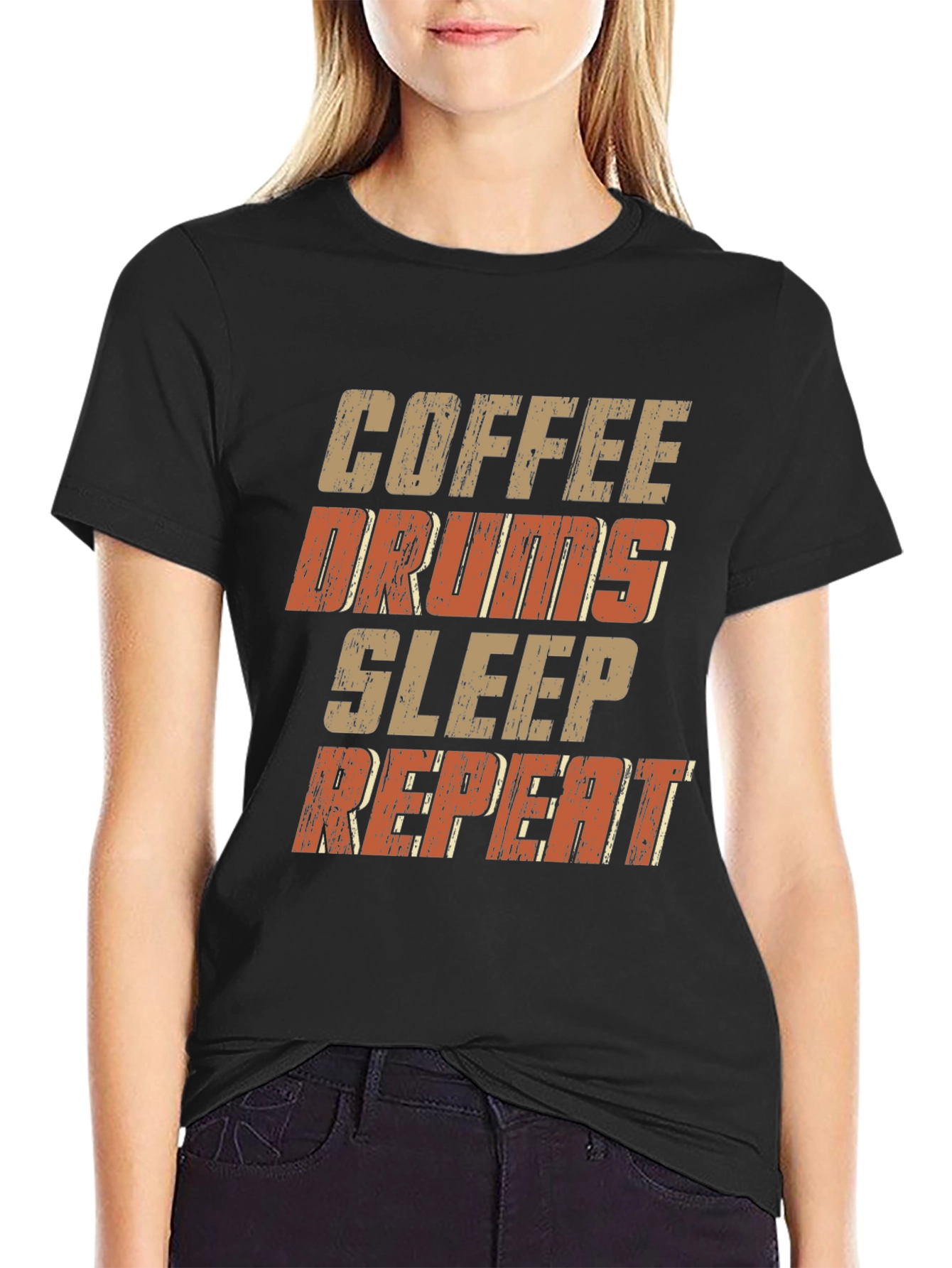 Coffee Drums Sleep Repeat Graphic Tee