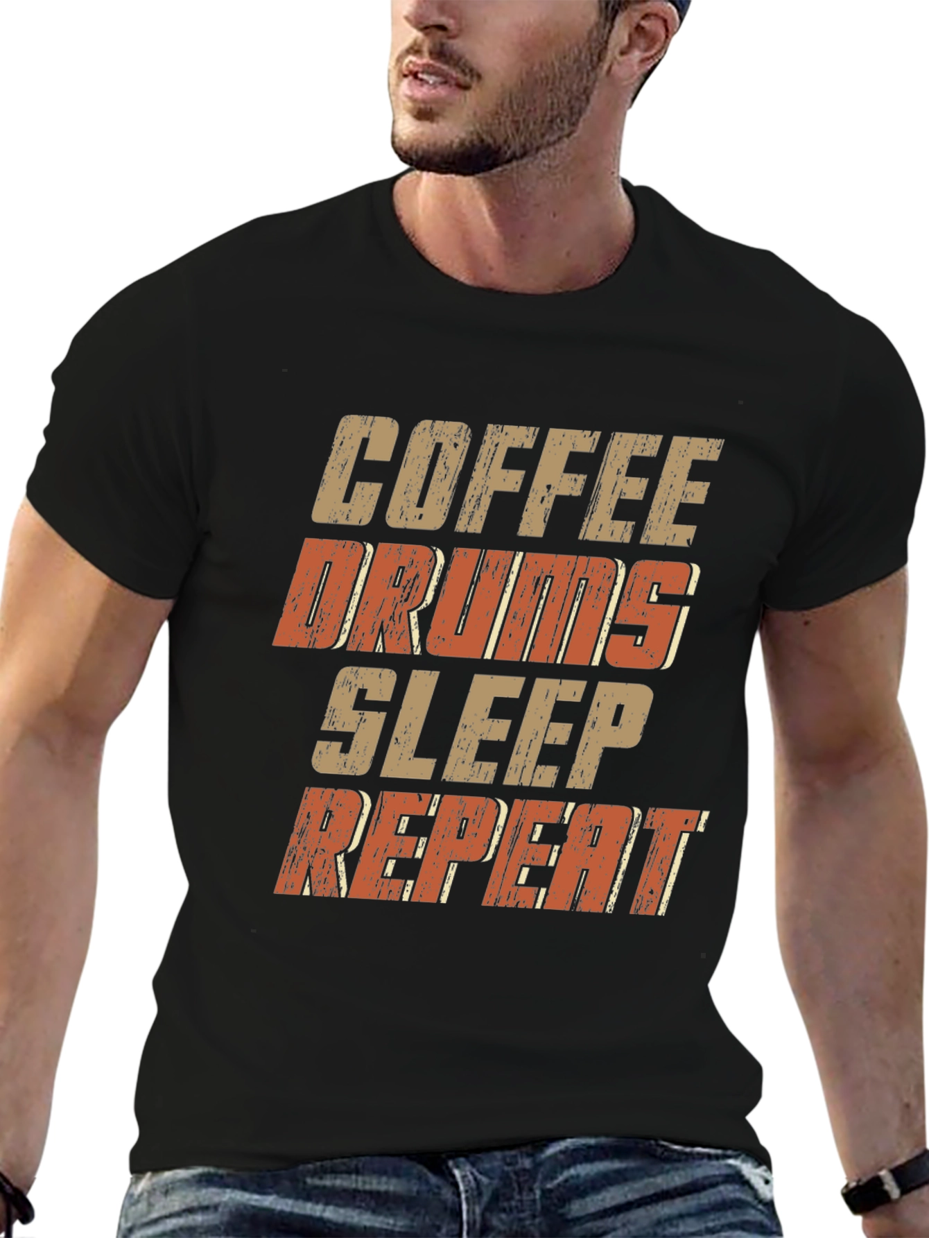 Coffee Drums Sleep Repeat Graphic Tee