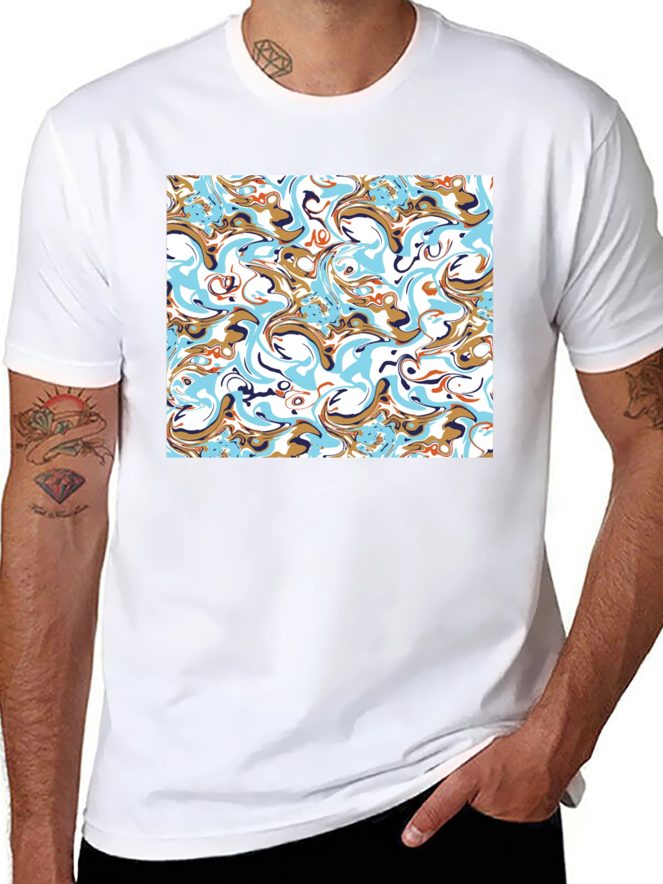 Abstract Swirl T-Shirt - Stylish Graphic Tee