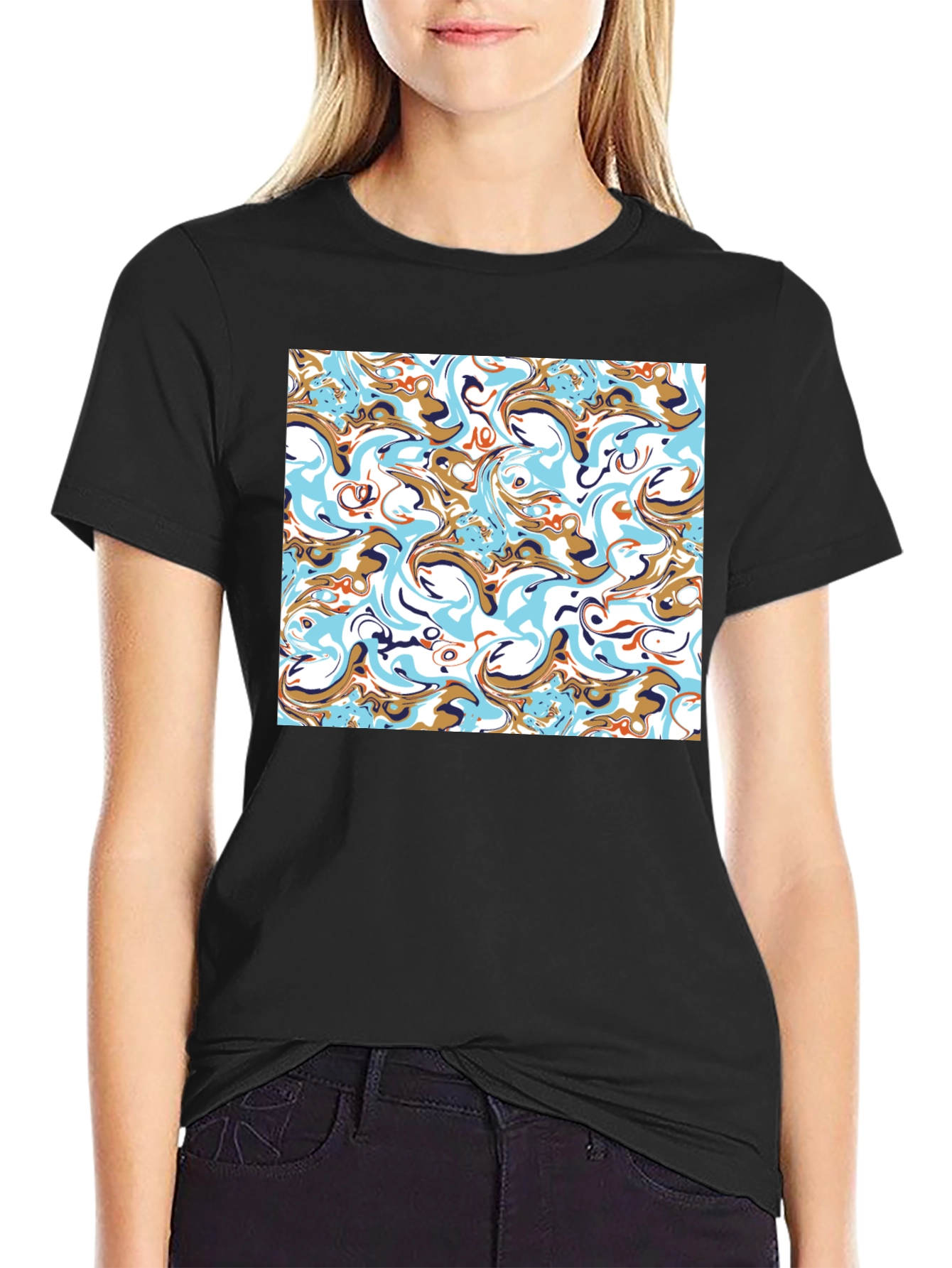 Abstract Swirl T-Shirt - Stylish Graphic Tee