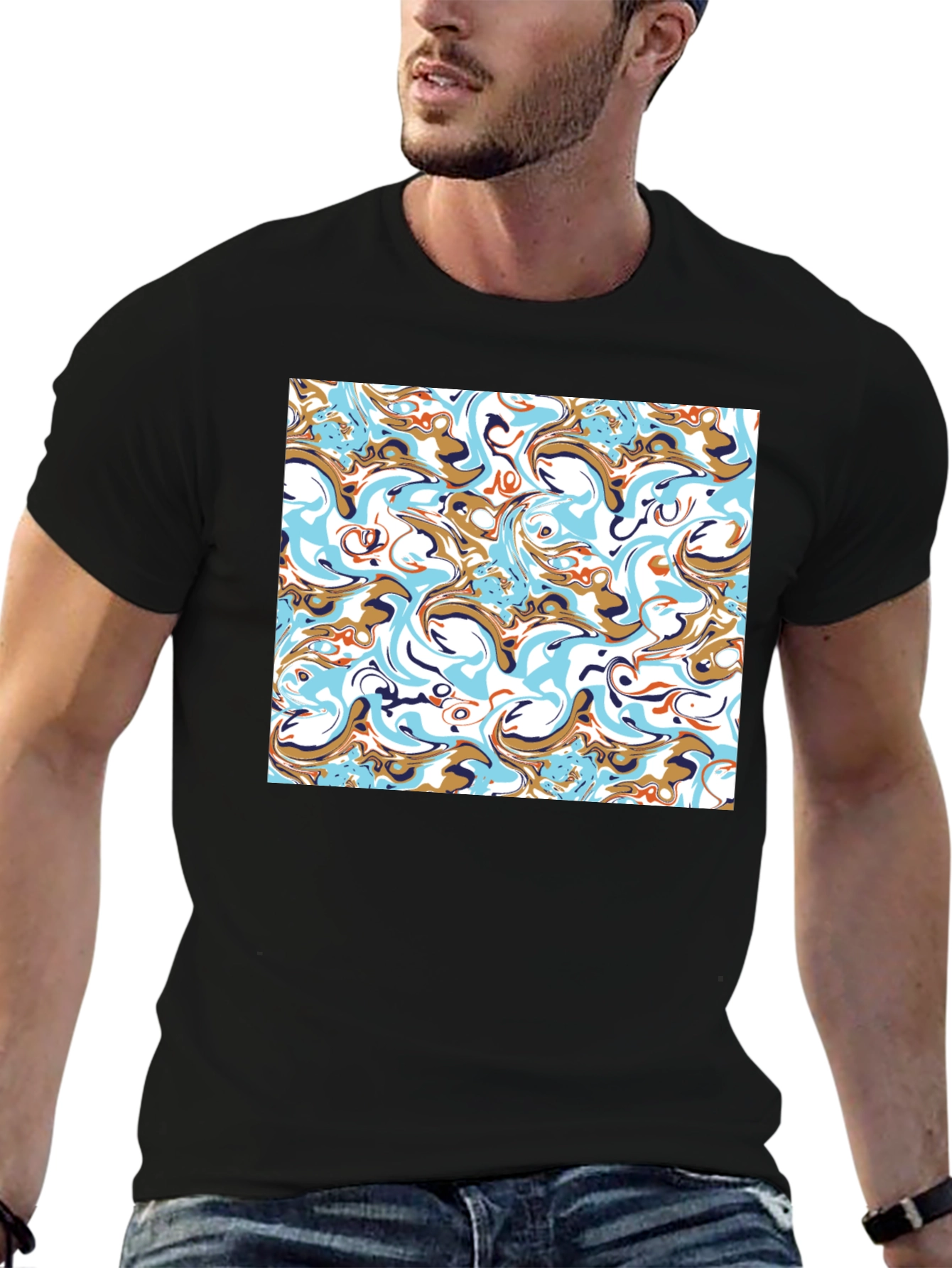 Abstract Swirl T-Shirt - Stylish Graphic Tee