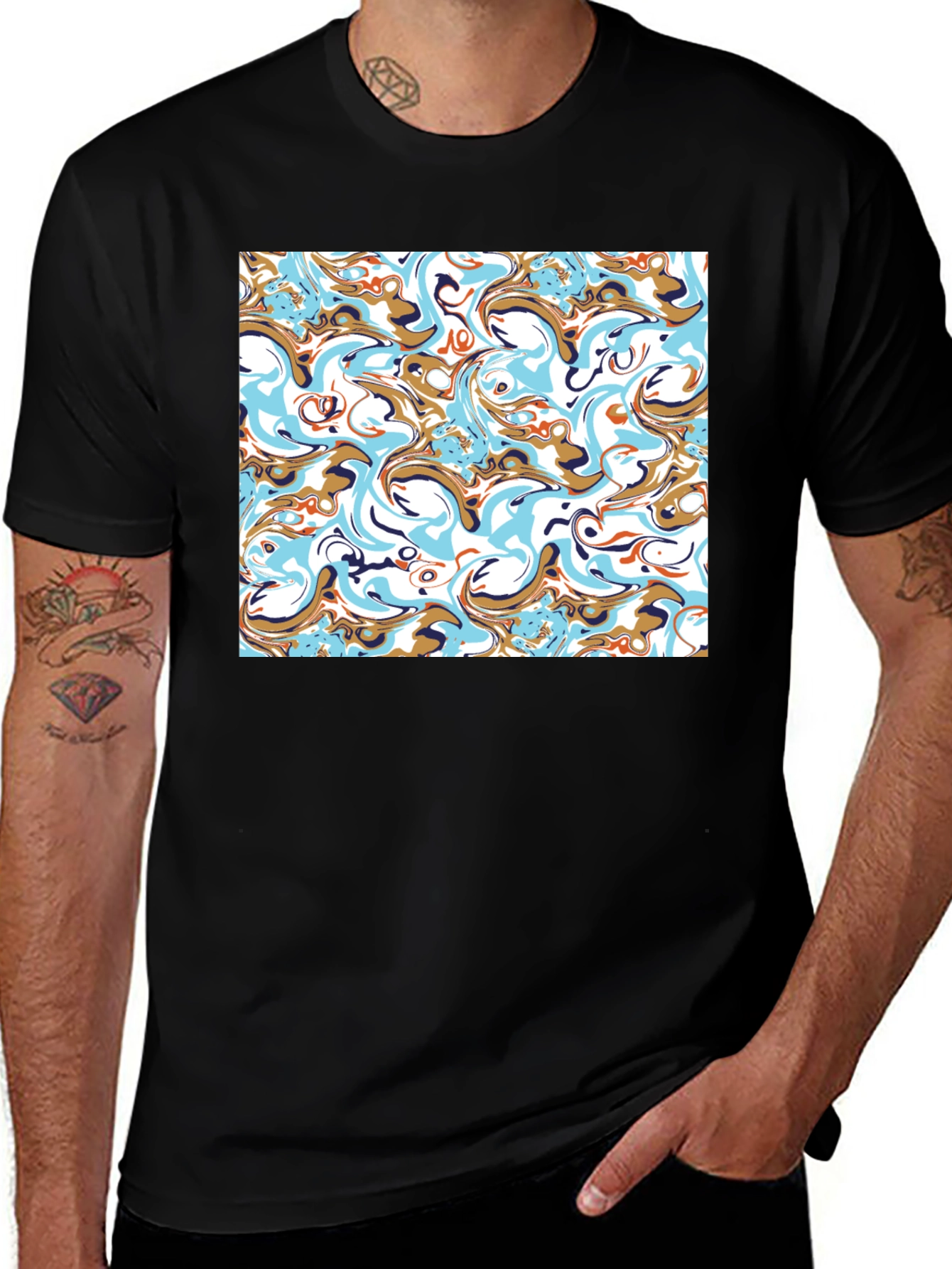 Abstract Swirl T-Shirt - Stylish Graphic Tee