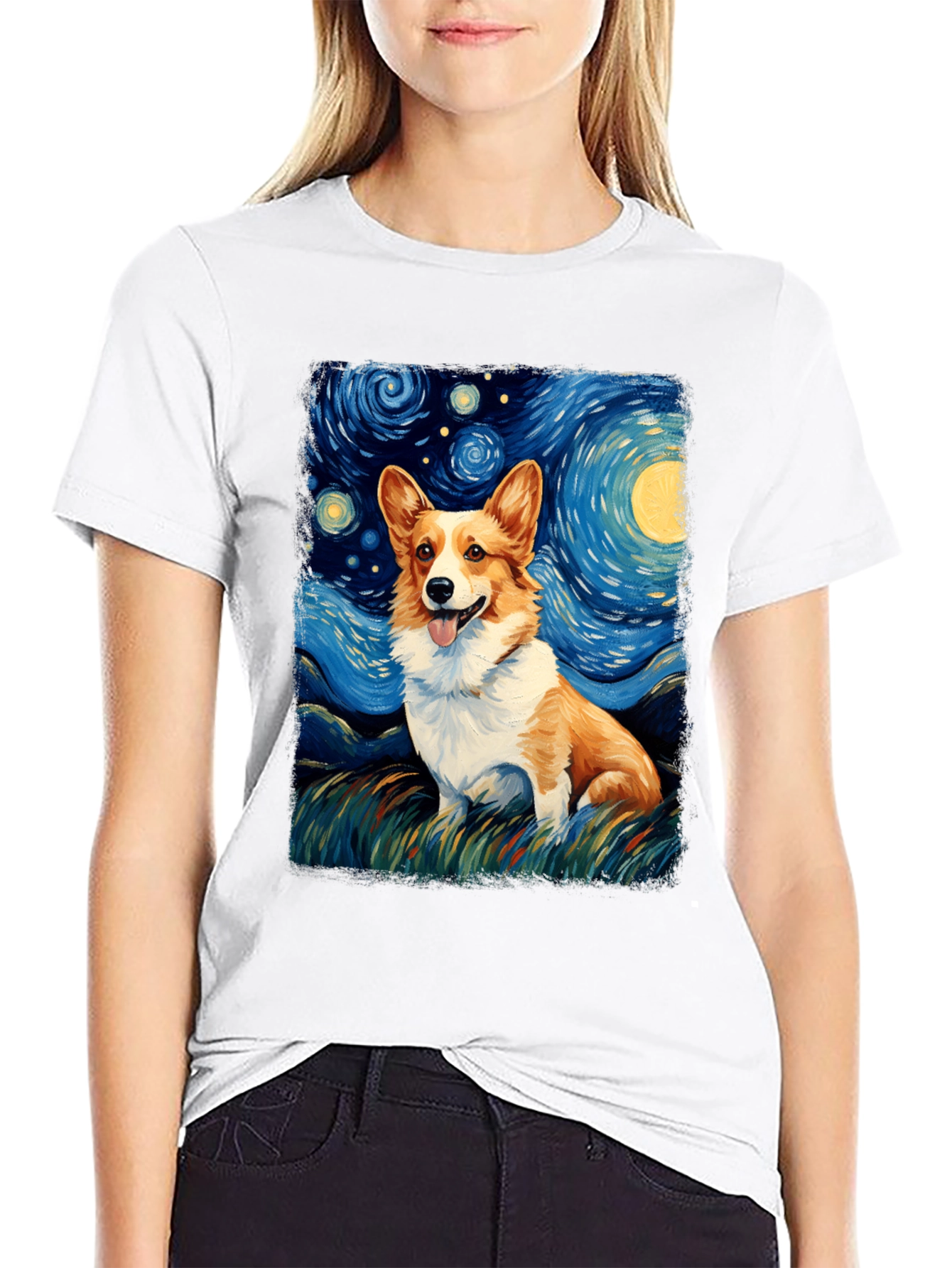 Starry Night Corgi T-Shirt