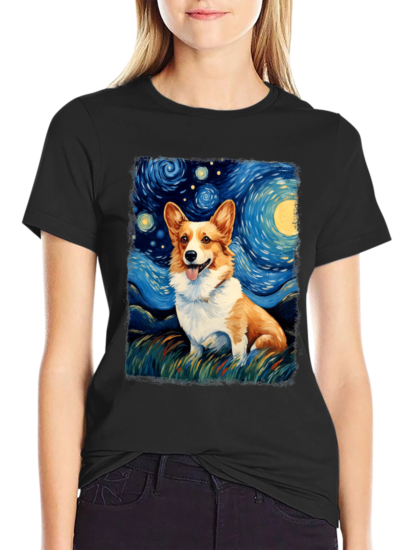 Starry Night Corgi T-Shirt