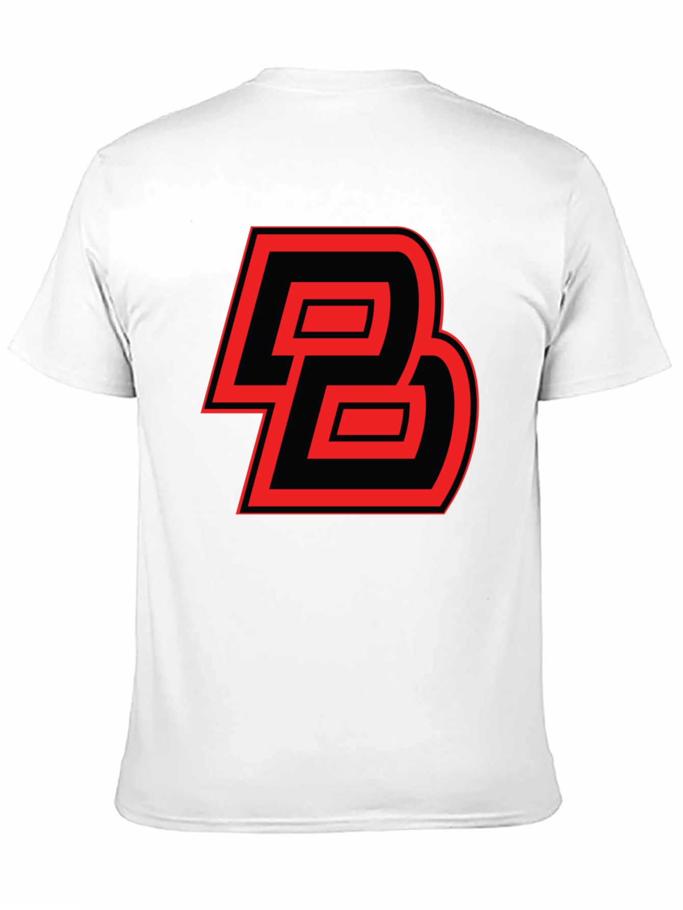 Bold Initial Tee: Red and Black Graphic Print