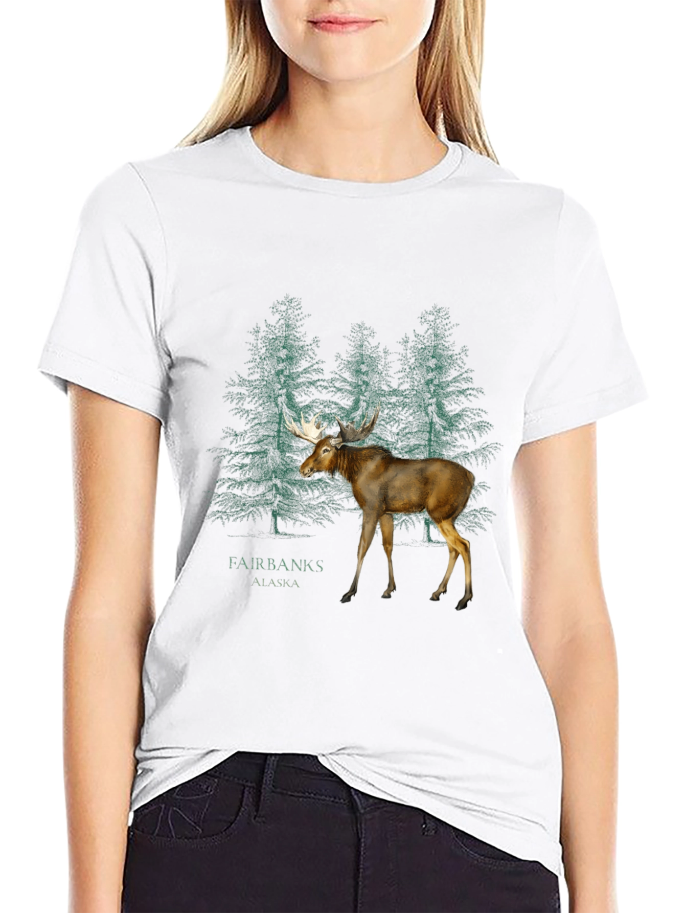 Fairbanks Alaska Moose Graphic T-Shirt