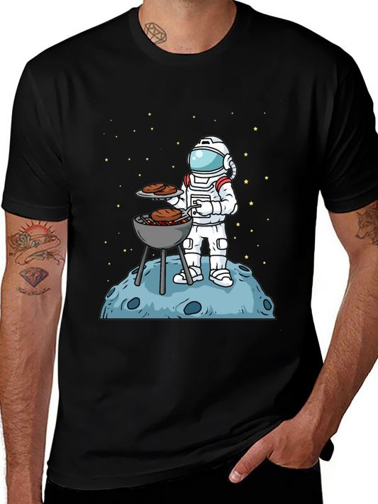 Astronaut BBQ T-Shirt - Outer Space Grill Master