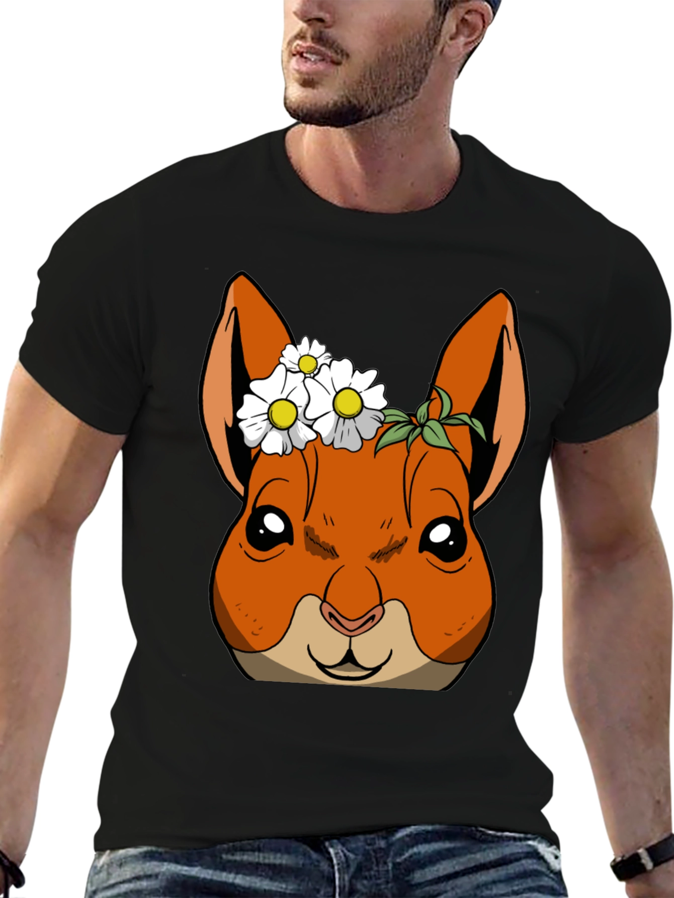 Squirrel with Daisy Crown T-Shirt