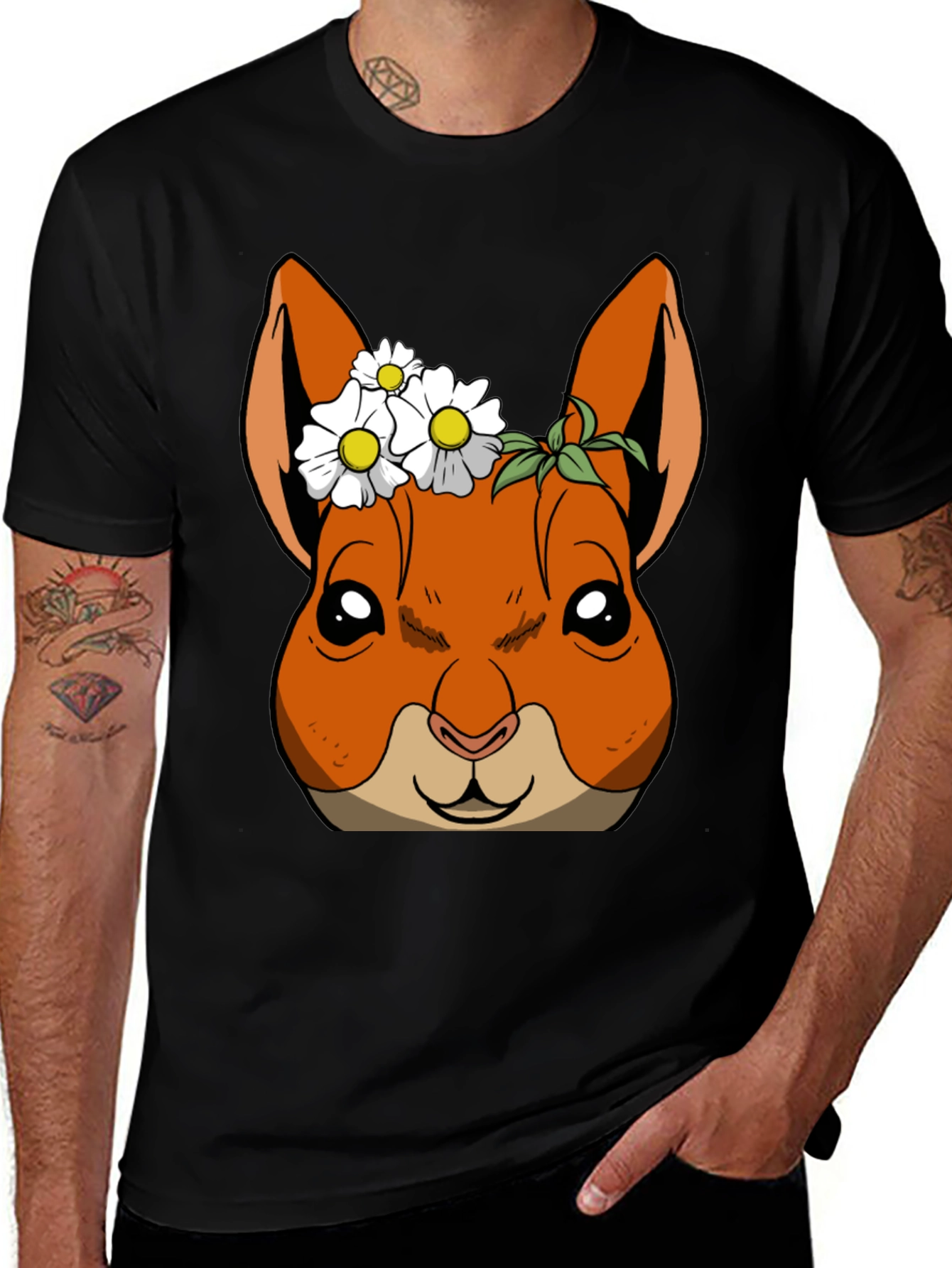 Squirrel with Daisy Crown T-Shirt