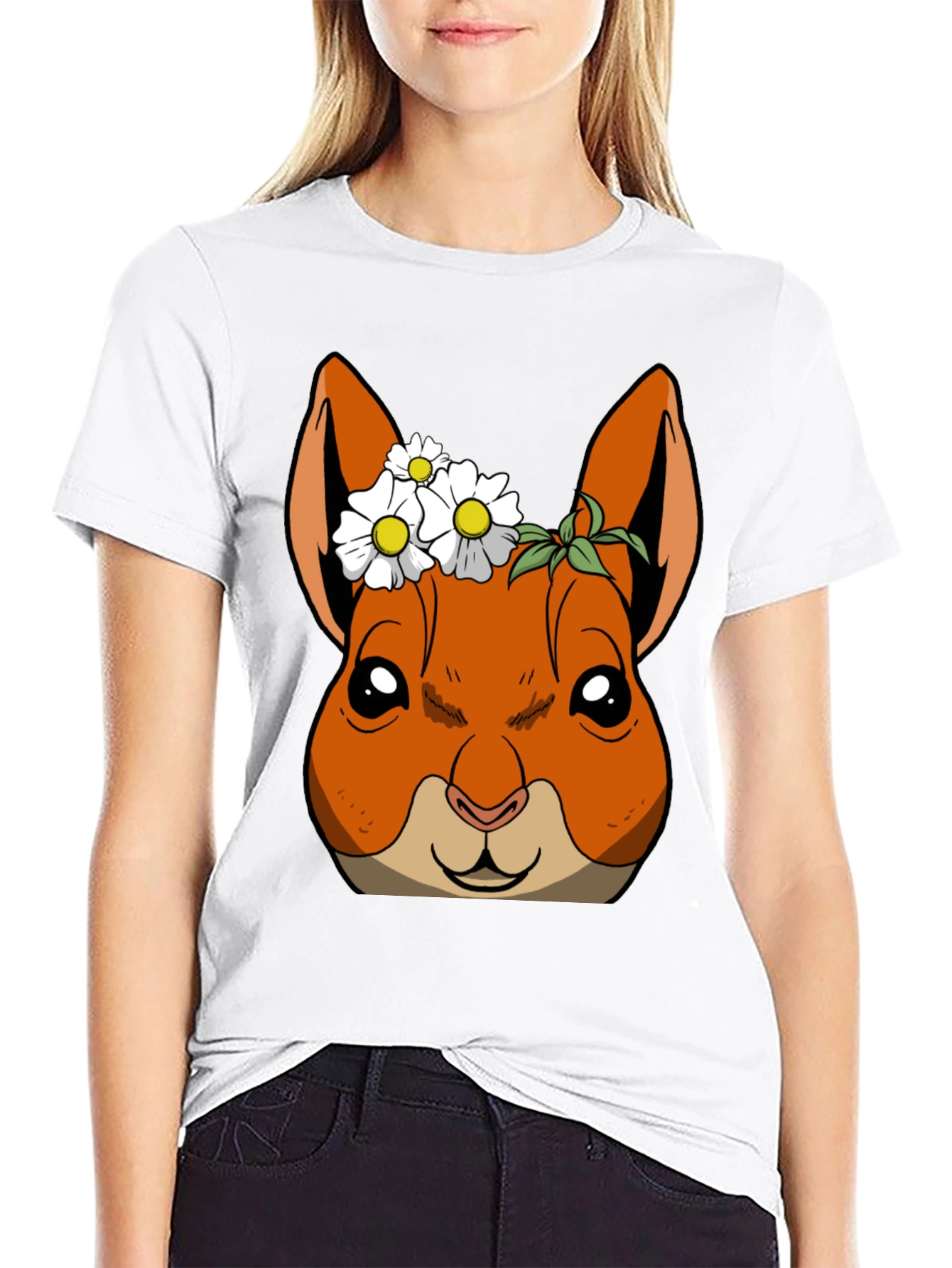 Squirrel with Daisy Crown T-Shirt