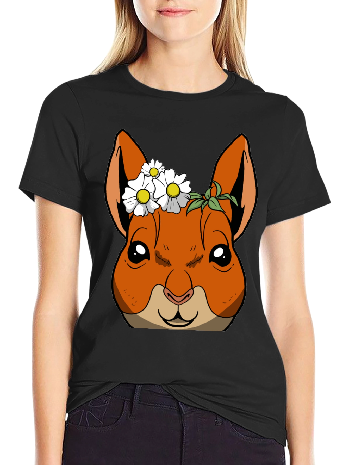 Squirrel with Daisy Crown T-Shirt