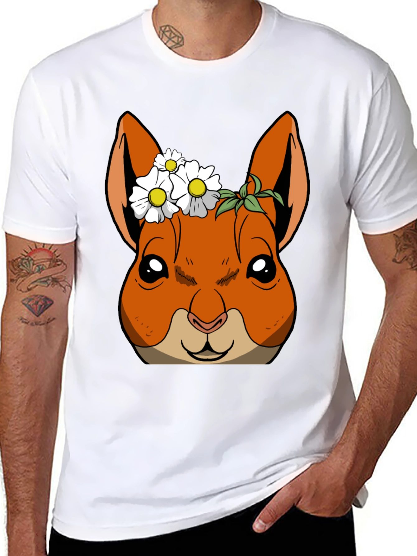 Squirrel with Daisy Crown T-Shirt