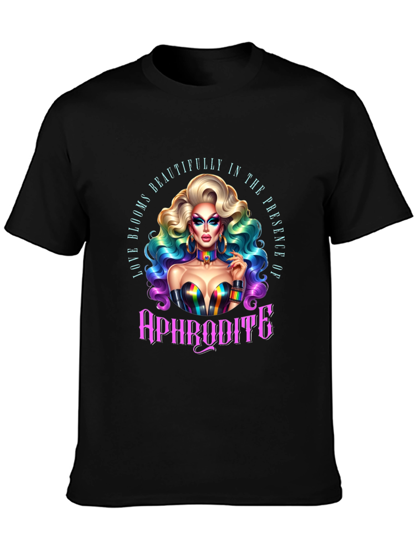 Aphrodite Pride T-Shirt: Rainbow LGBTQ+ Tee