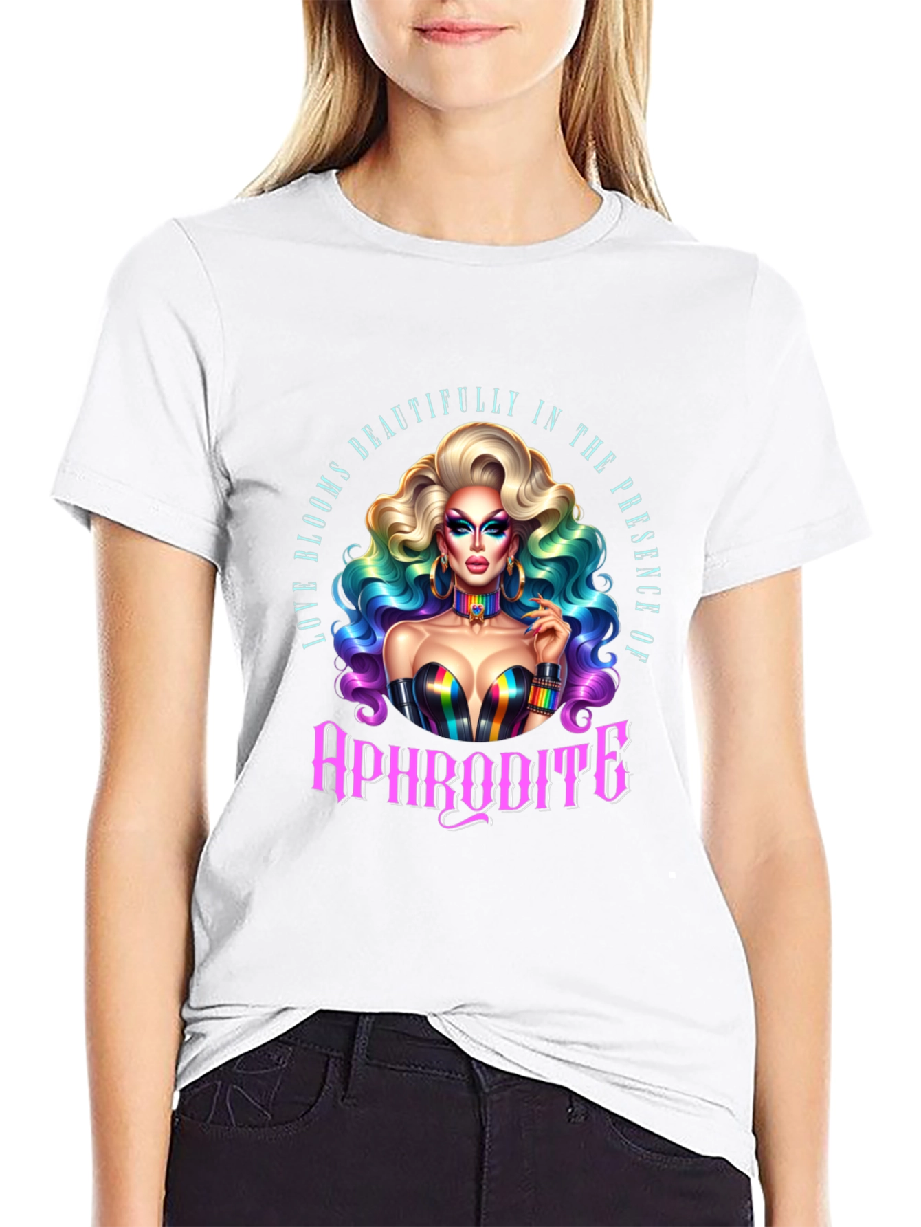 Aphrodite Pride T-Shirt: Rainbow LGBTQ+ Tee